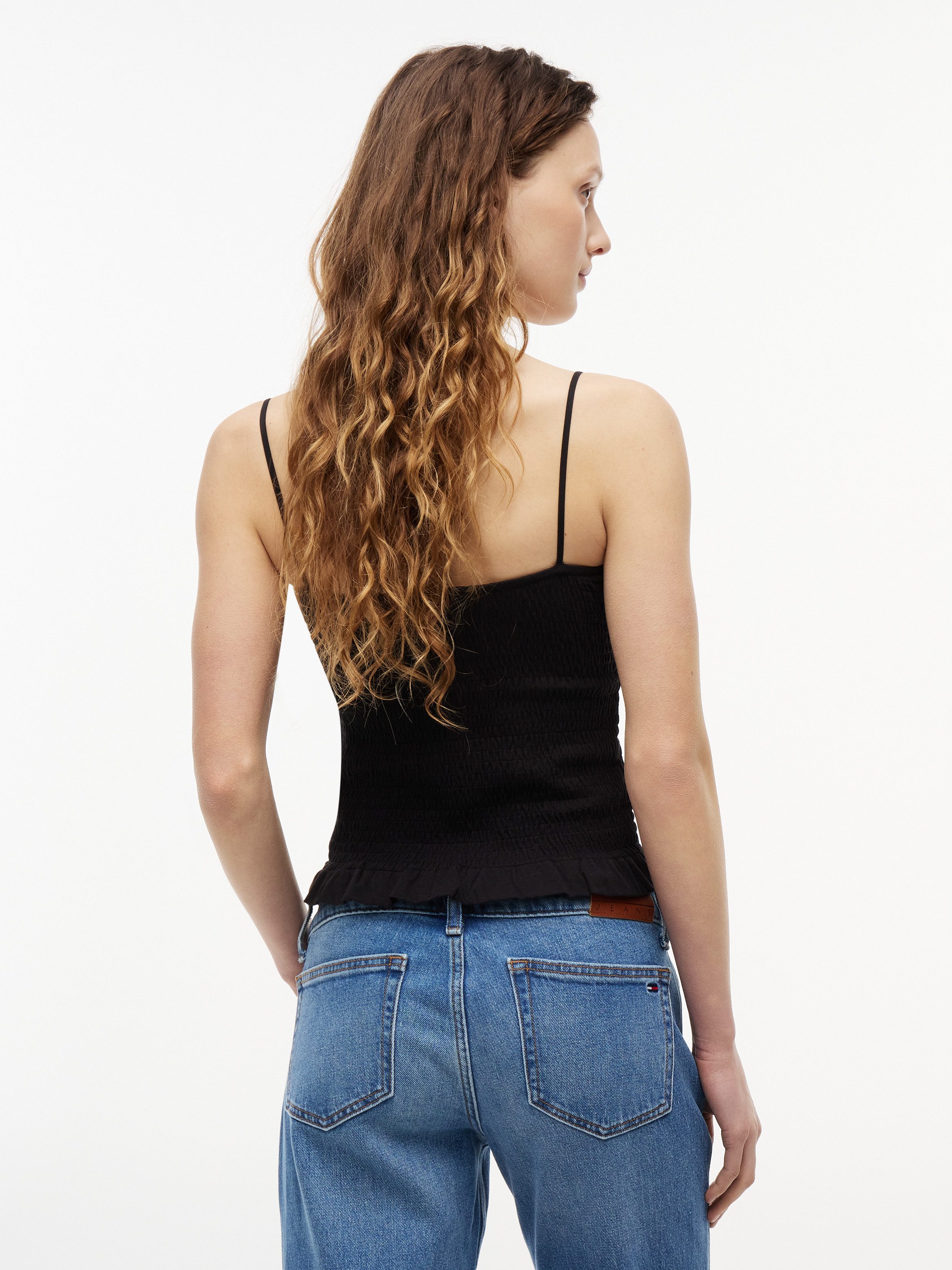 Tommy Jeans Smoktop TJW SLIM SMOCK STRAPPY TOP Baumwollmischung, slim fit