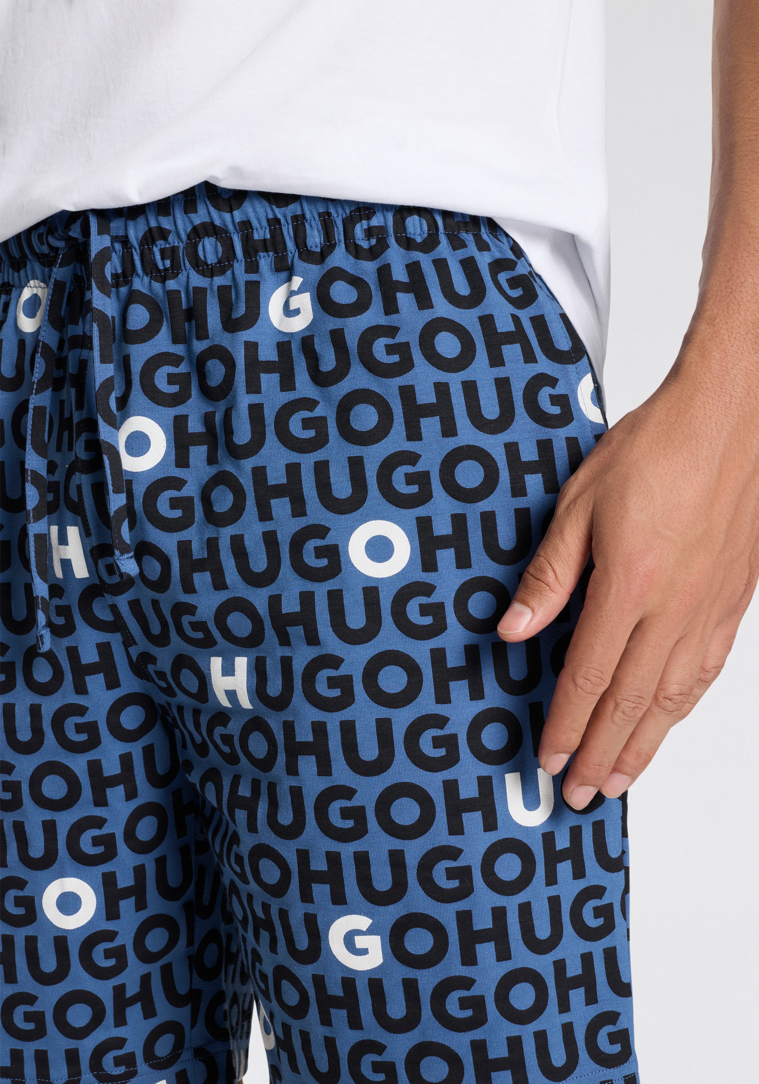 HUGO Schlafshorts TORTUGA Allover Print, Straight, elastischer Bund