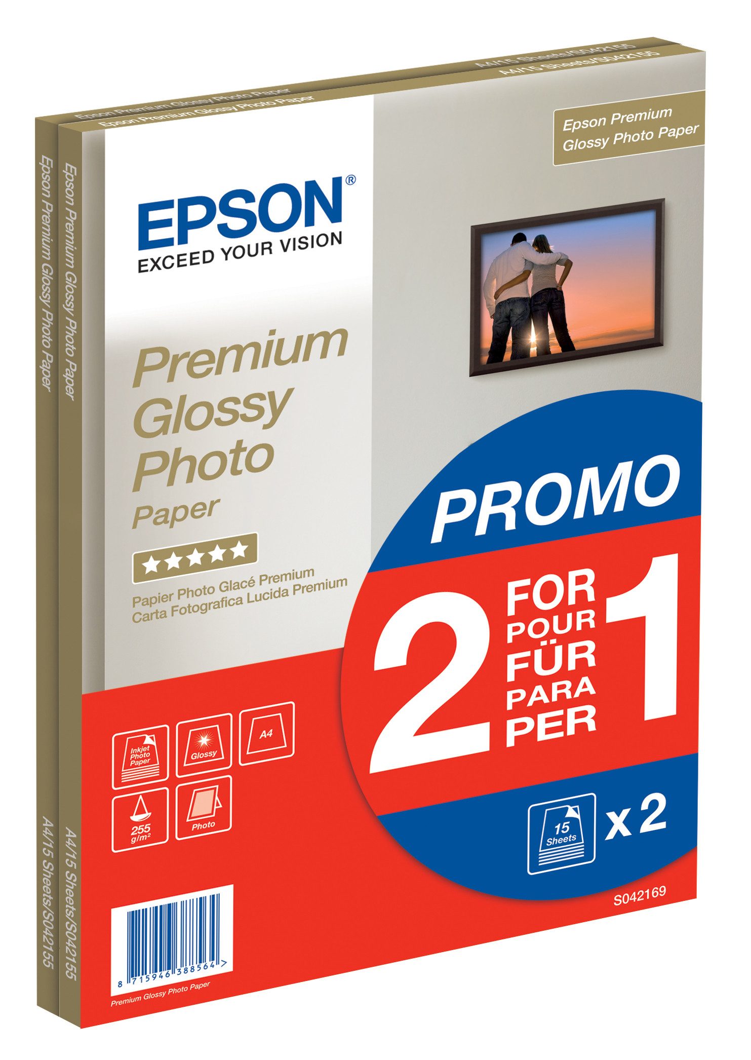 Epson Fotopapier Fotopapier Inkjet A4 glossy 255g/qm VE=2x15 Blatt