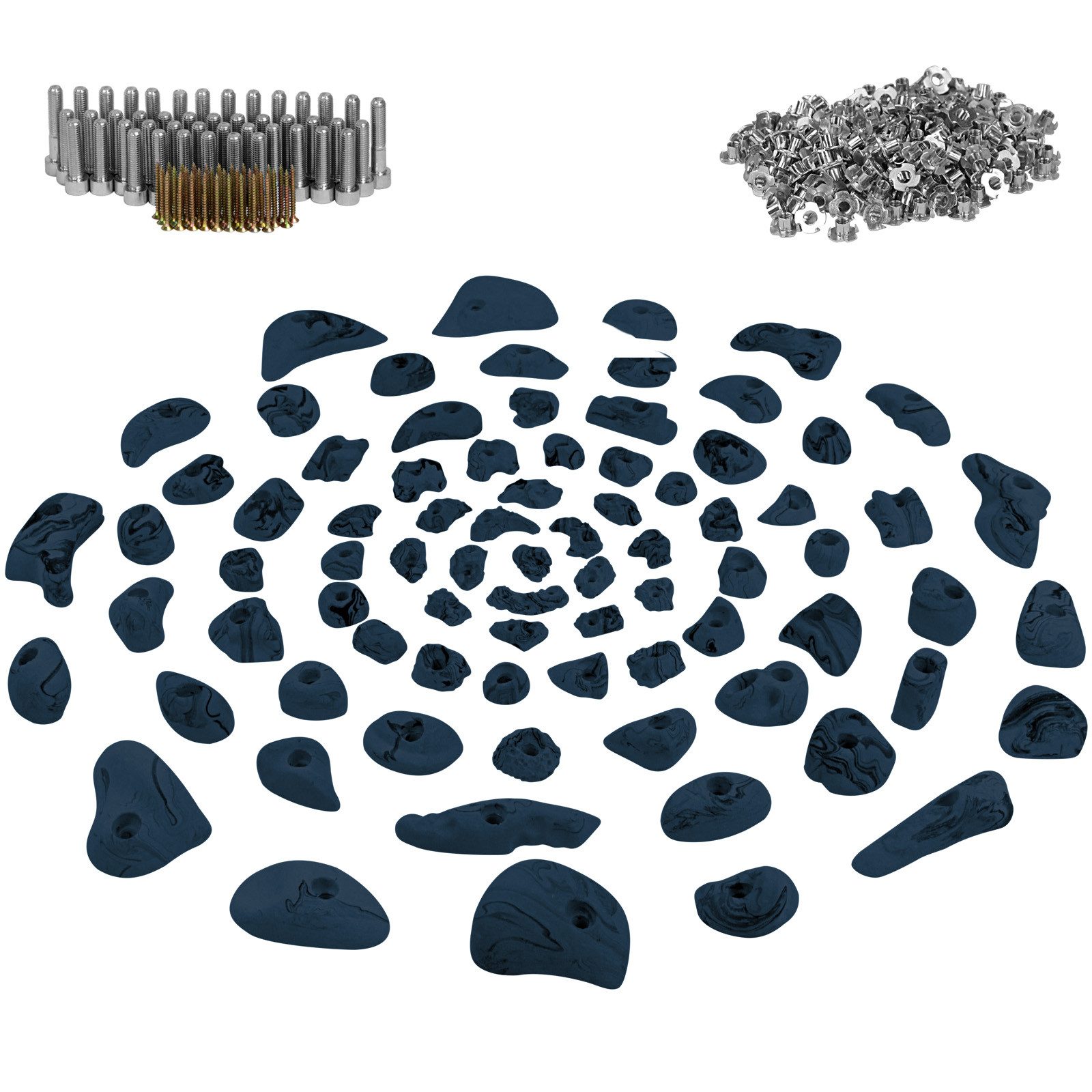 ALPIDEX Klettergriff ALPIDEX 80 Klettergriffe inklusive Schrauben und 250 Einschlagmuttern