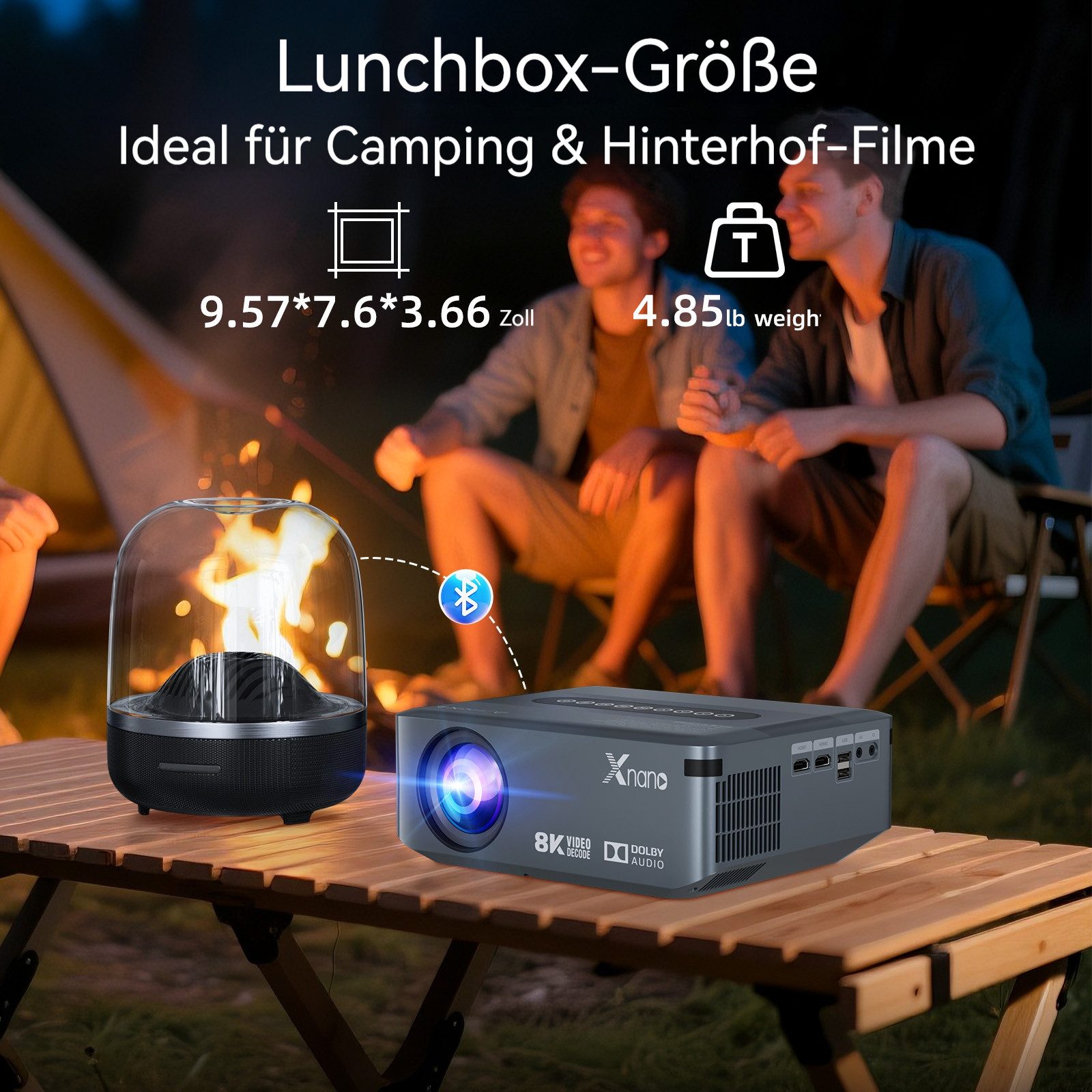 XNANO X1 Projektor, Android 9, Full HD 1080P, 300 ANSI, WiFi, Tragbarer LCD-Beamer (300 lm, 1000:1, 1920 x 1080 px, Dolby Audio, BT5.0, 8K/4K@24fps Unterstützung)