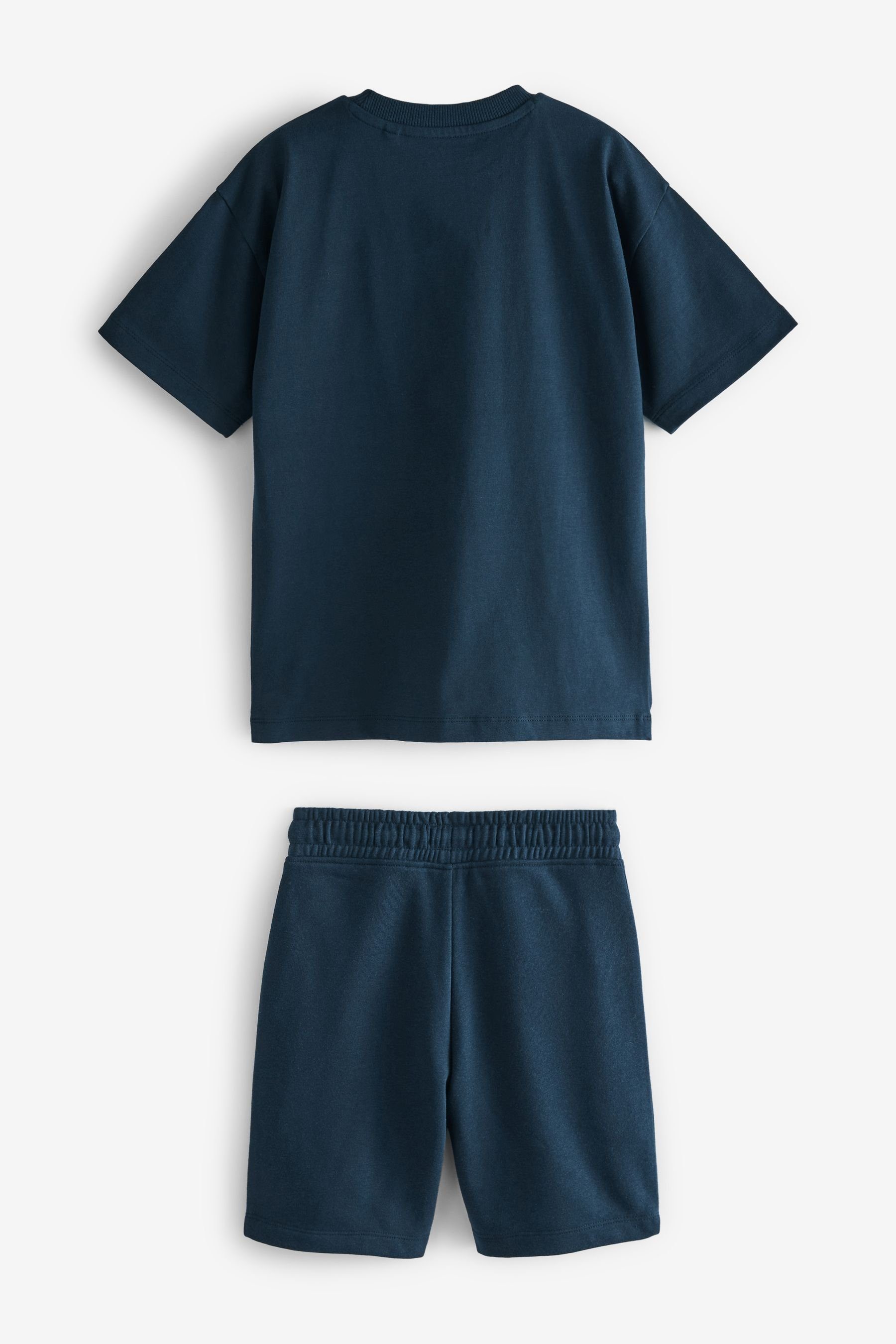 Next T-Shirt & Shorts T-Shirt und Navy Set Blue Shorts (2-tlg) im Reißverschlusstasche mit