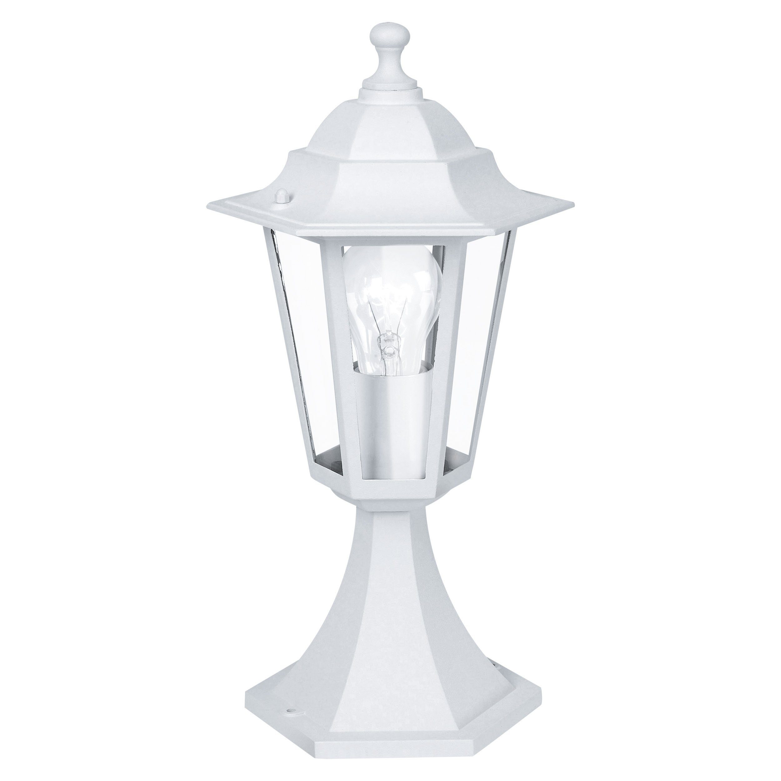 EGLO LED Sockelleuchte Laterna 5, Leuchtmittel exklusive, Stehleuchte - H38,5 x Ø19,5 cm - weiß - 1X60W exkl.
