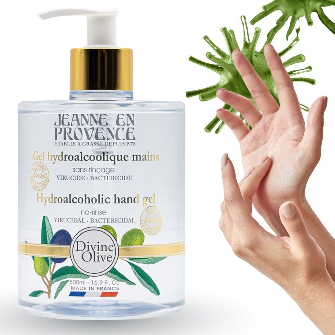 Jeanne En Provence Jeanne en Provence Divine Olive Händedesinfektionsgel 500 ml Hand-Desinfektionsmittel