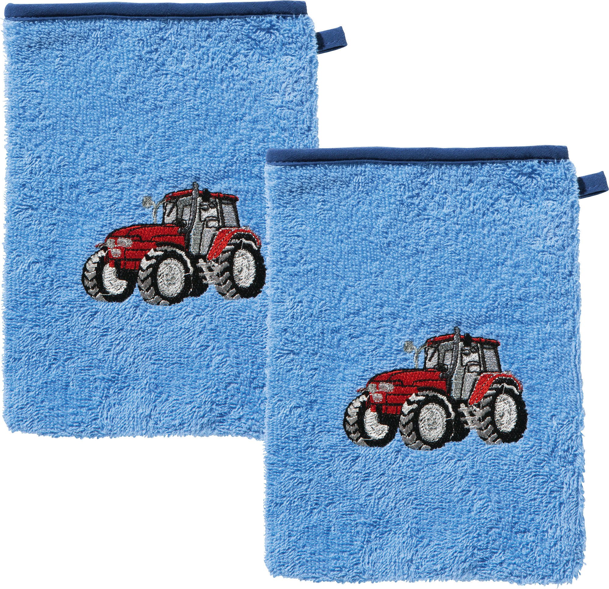 Erwin Müller Waschhandschuh Kinder-Waschhandschuh 2er-Pack, Walk-Frottier Motiv