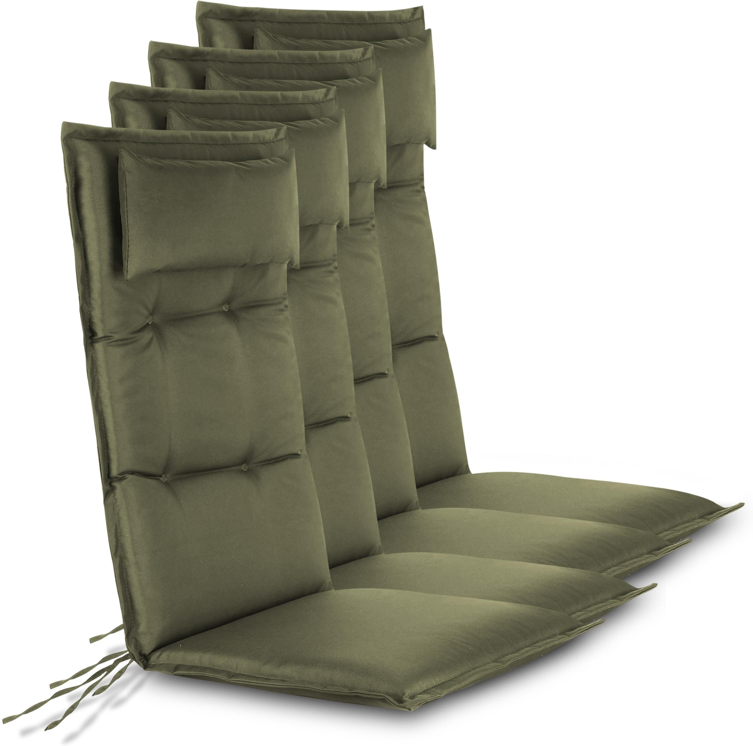 Aspero Hochlehnerauflage 4 Hochlehner Stuhlauflagen Sitzpolster, (Set), Wasserdicht