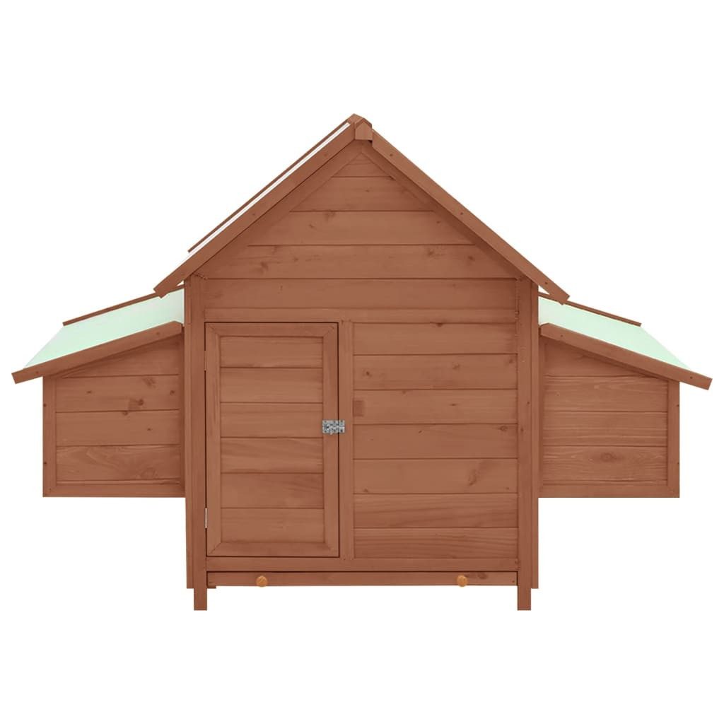 vidaXL Hühnerstall, Hühnerkäfig Mokka und Weiß 152x96x110 cm Massivholz Tanne