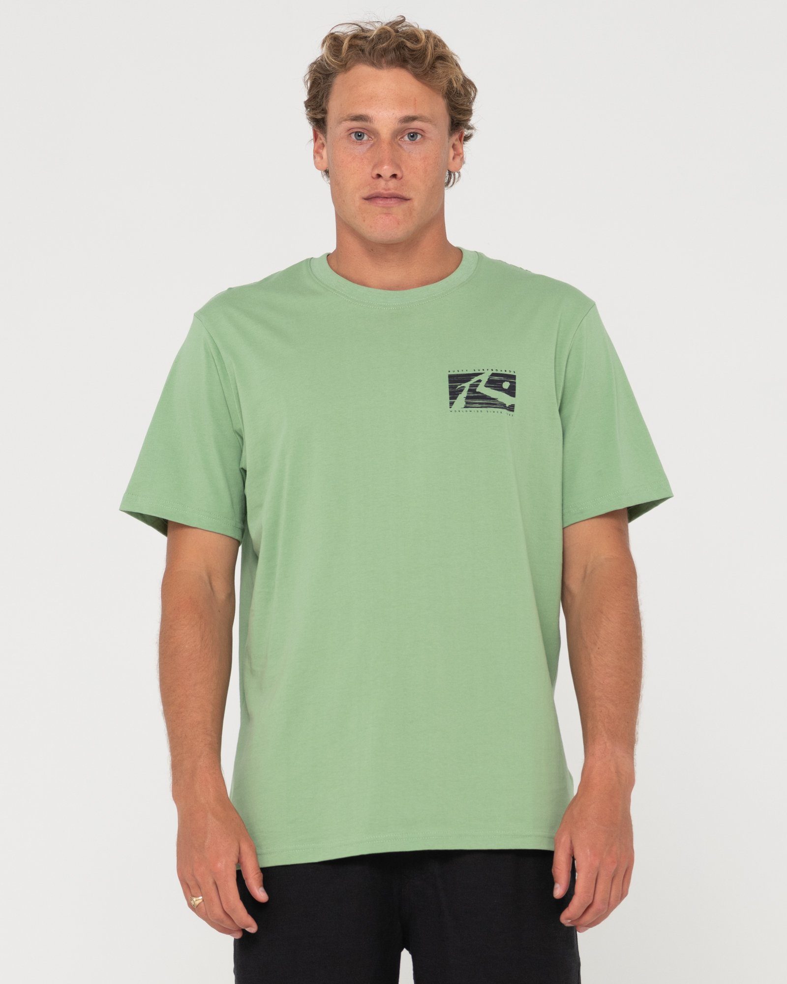 Rusty T-Shirt R DOT SHORT SLEEVE TEE Army Green