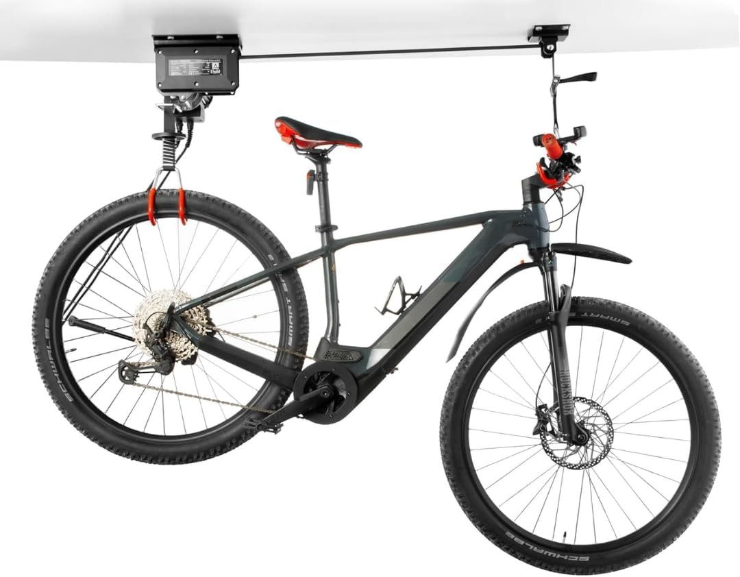 Pallit Fahrraddeckenhalterung Elektrischer Fahrradlift BIKELIFT 100 kg Tragkraft 3m Hubhöhe (Fahrradhalter Fernbedienung), Fahrradhalterung für Decke E-Bike Lift