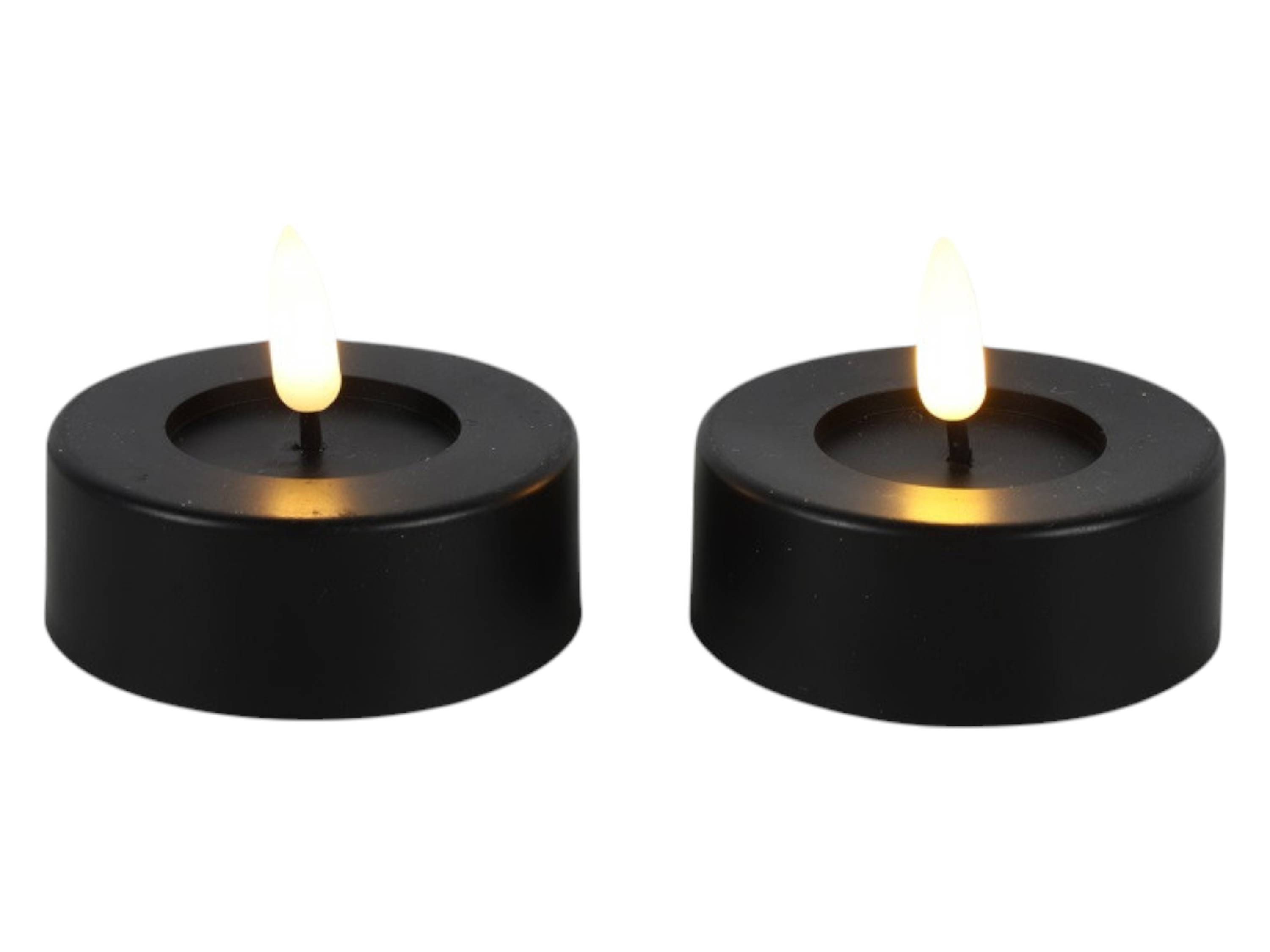 Countryfield LED-Kerze (2-tlg), Teelichter outdoor schwarz 3D-Flamme Timer günstig online kaufen