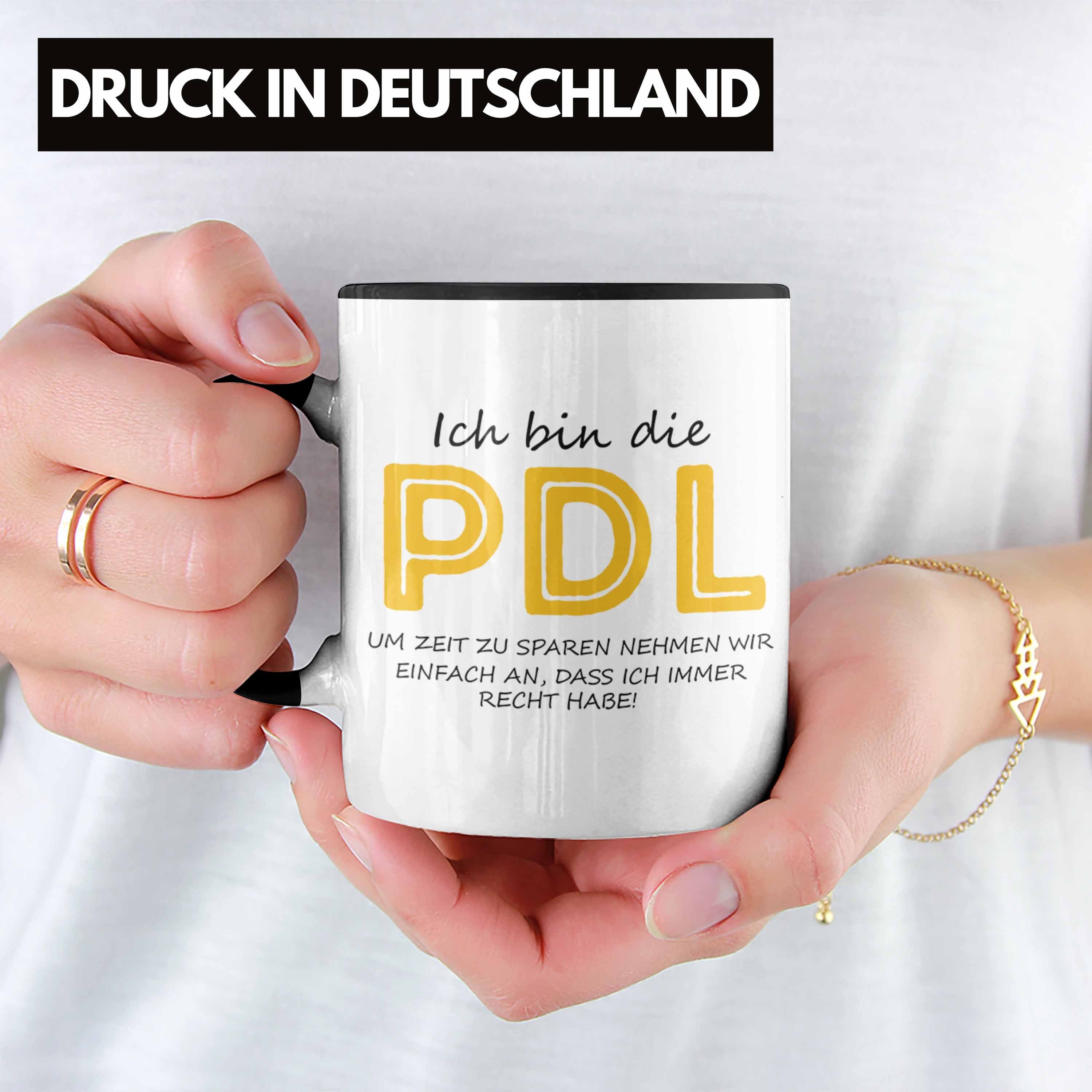 Geschenkidee Tasse Lustige Tasse Trendation Schwarz Krankenhaus PDL für Pflegedienstleitungen