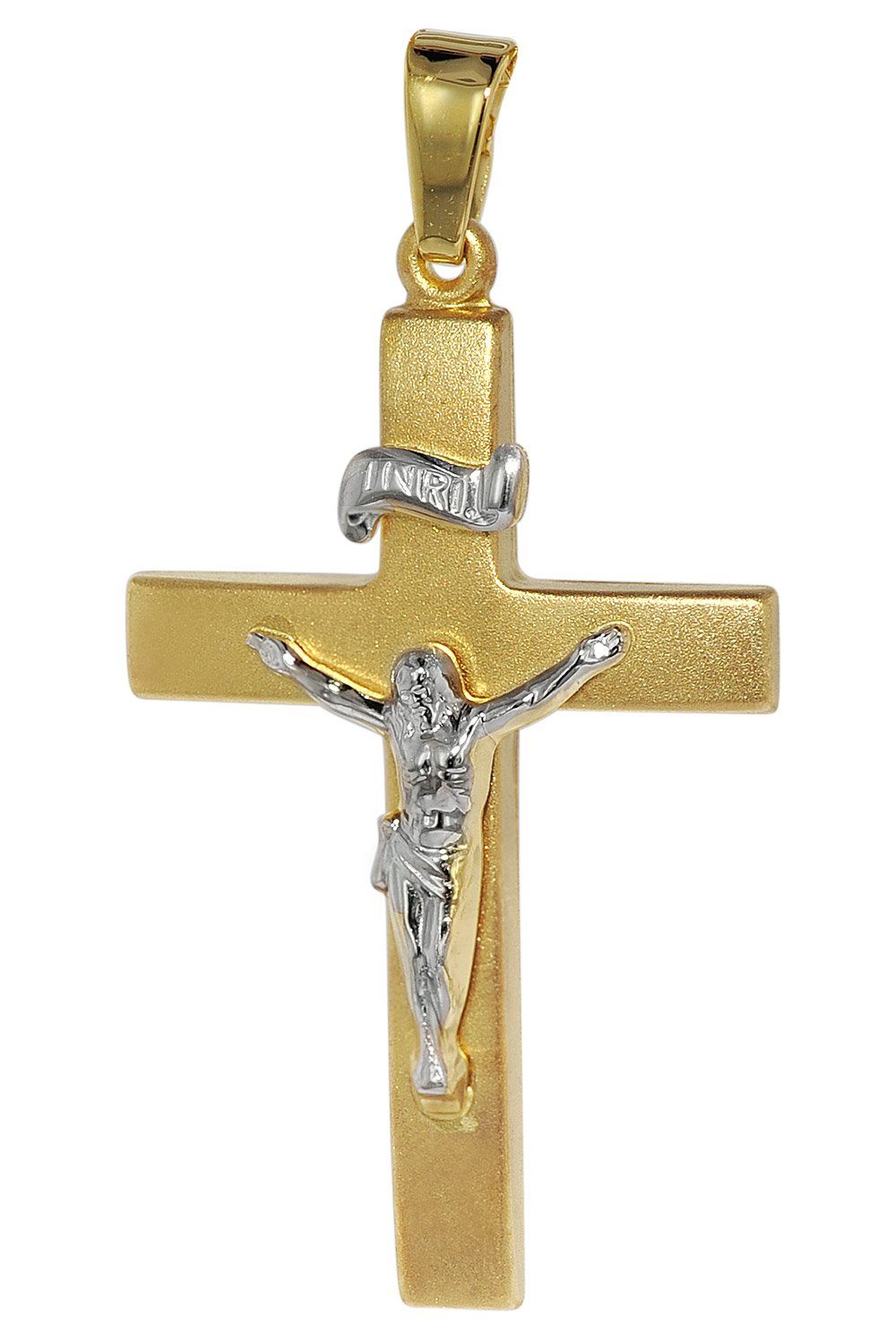 trendor Kreuzanhänger Kruzifix- Gold 750 (18 Karat) 35 x 19 mm