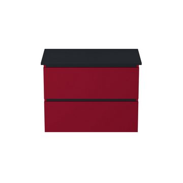 GARLIVO Waschbeckenunterschrank GLB-80 mit Schubladen, hängend, Rot Breite 80cm