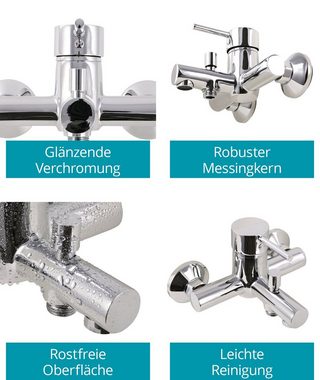 Calmwaters Wannenarmatur Honest Small (Wasserhahn Badewanne, Badewannenarmatur) Einhebelmischer, Brauseabgang unten ½, Umstellhebel, Chrom, 13PZ2560