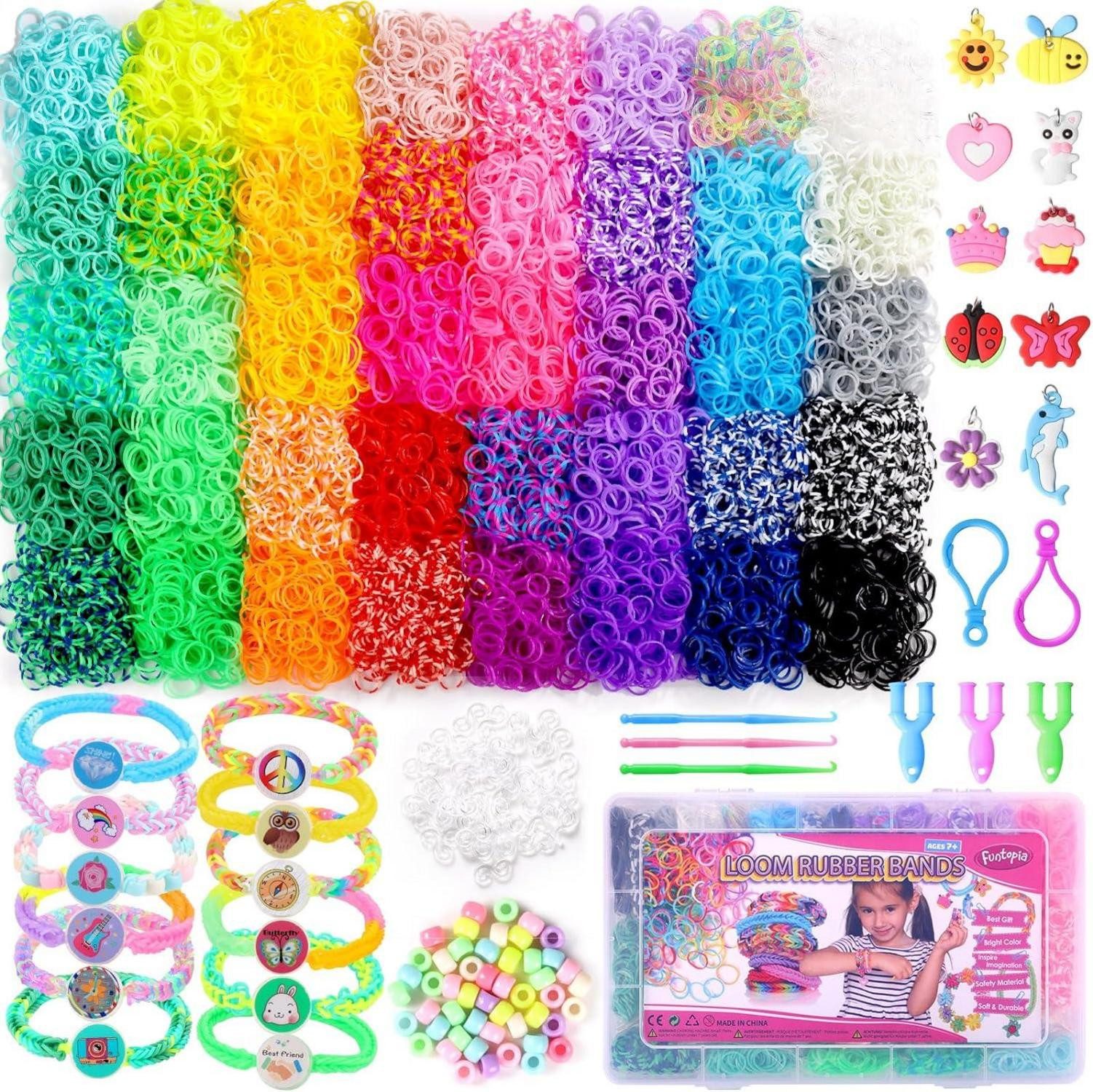 Schmuckset 9000+ Loom Bänder Set mit 40 Farben für Kinder DIY Basteln