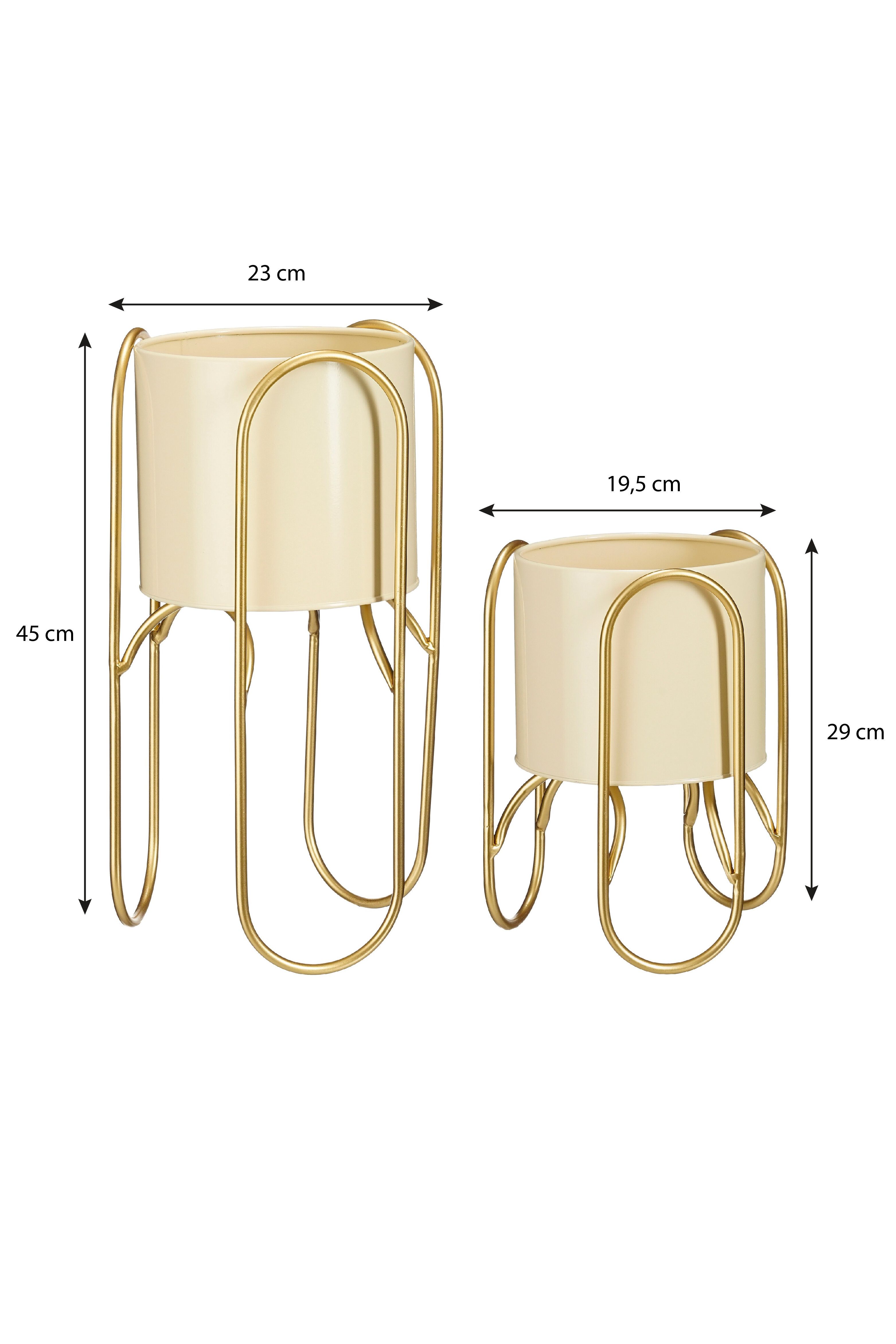 Mica Decorations Blumentopf Mica Decorations Donau Topf rund h.gelb Satz von 2 - h45xd22,5cm