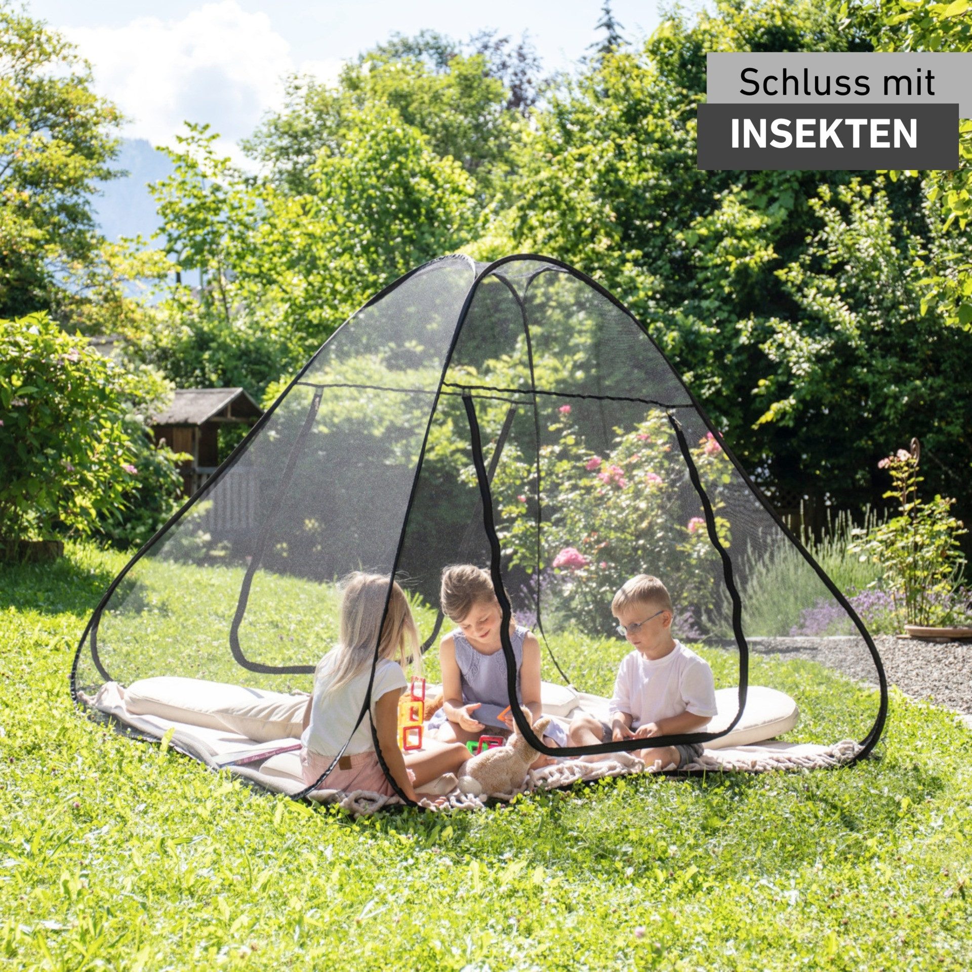 Windhager Moskitonetz Pop up, Insektenschutz-Zelt für Indoor und Outdoor geeignet (1 St), Mückenschutz erhältlich in unterschiedlichen Maßen, anthrazit