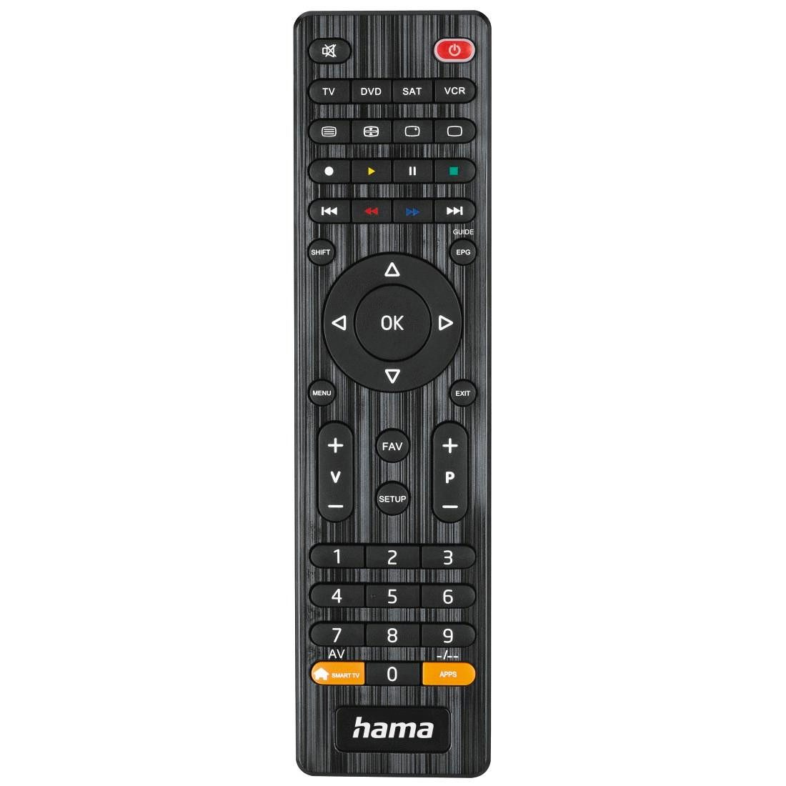Hama Universal Ersatzfernbedienung f. 4 Geräte (z.B. TV,DVD) 10m Reichweite Universal-Fernbedienung