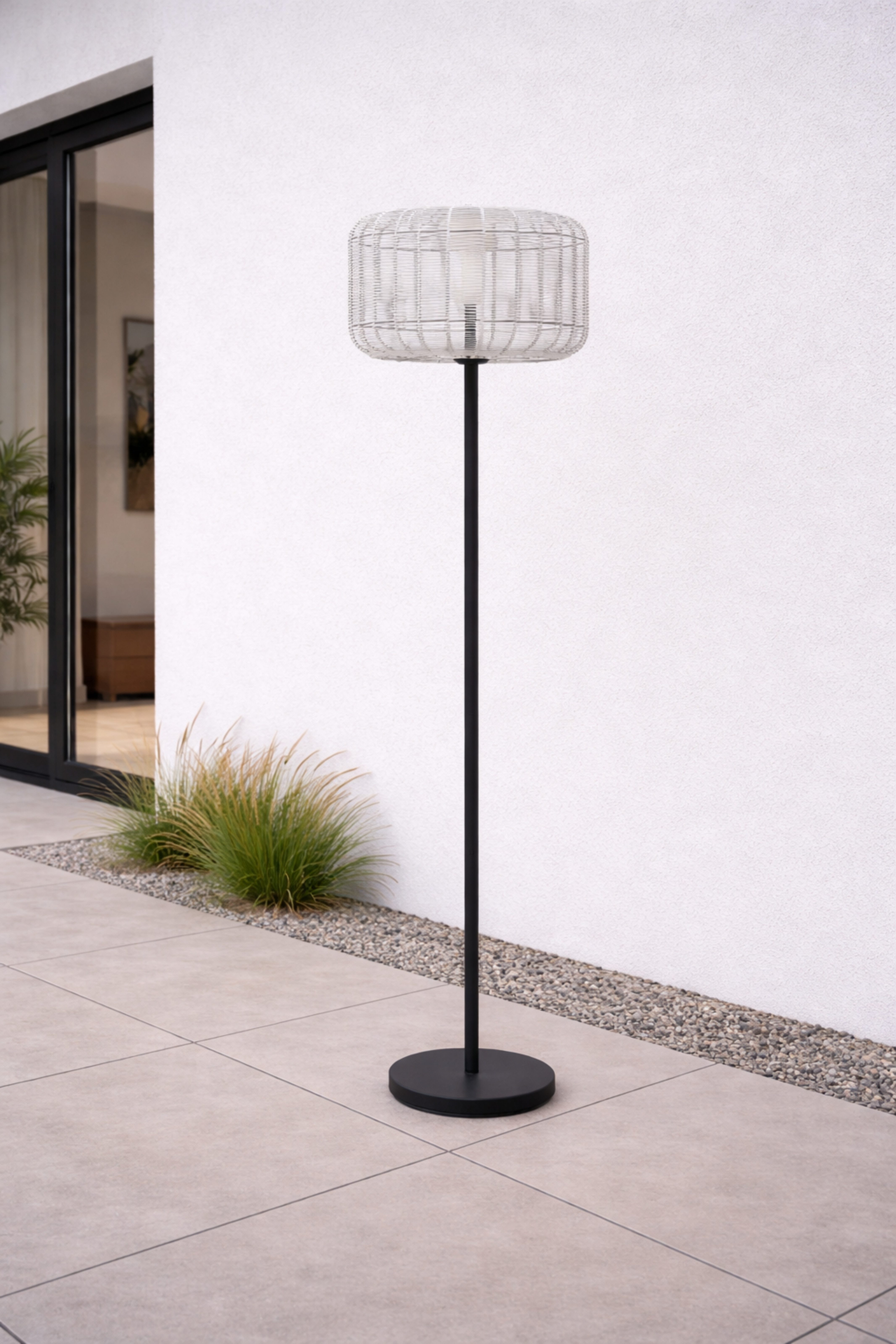 Leco LED Außen-Stehlampe Gartenleuchte Terrassenleuchte LED Solar Stehleuchte BELLA, LED fest integriert, warmweiß, 2700k, LED Solarleuchte