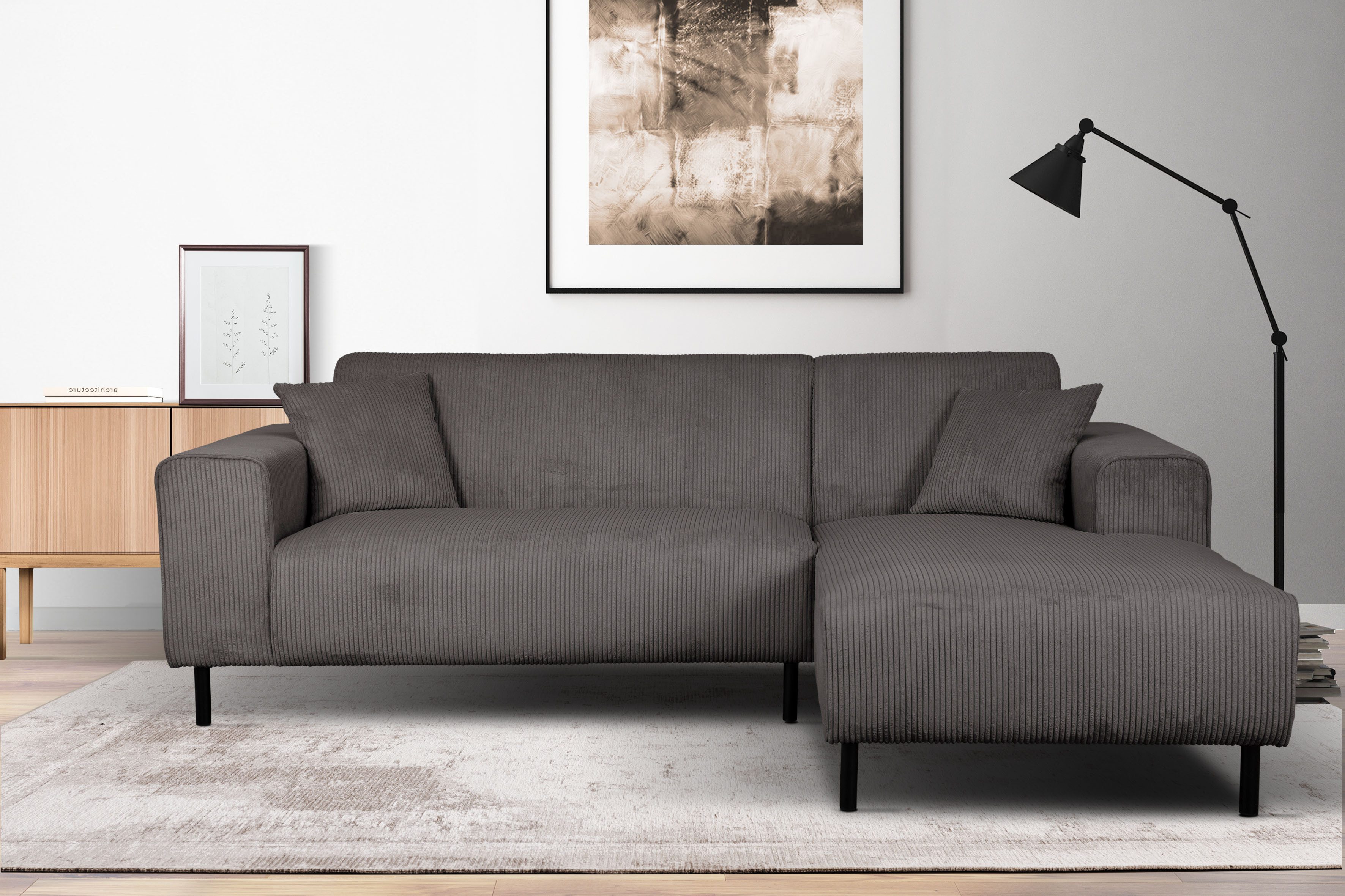 Home affaire Ecksofa "ARROS L-Form mit Wellenunterfederung, Maße B/T/H: 235 günstig online kaufen