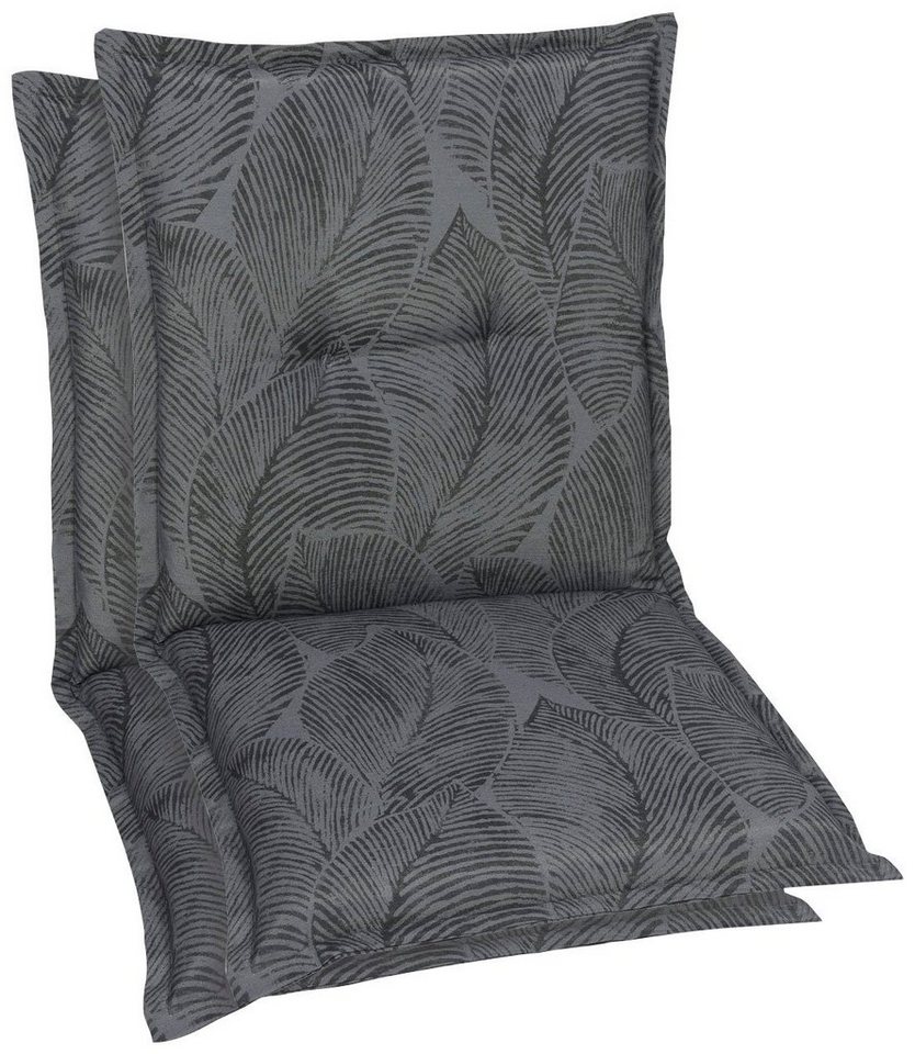 GO-DE Sesselauflage, (Set, 2 St), 110x50 cm, Bequeme Polsterauflage für  Gartenstühle mit niedriger Rückenlehne