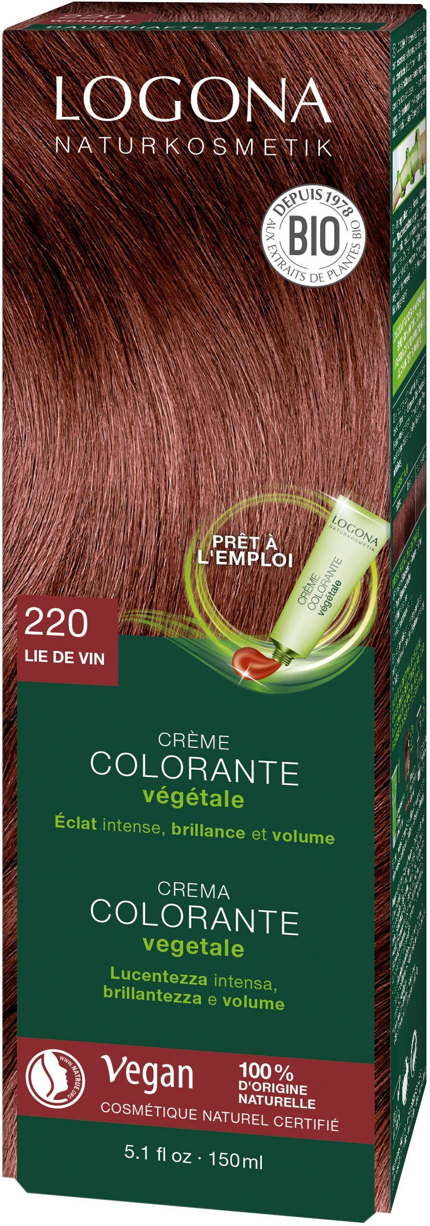 LOGONA Haarfarbe weinrot Logona Pflanzen-Haarfarbe Creme 220