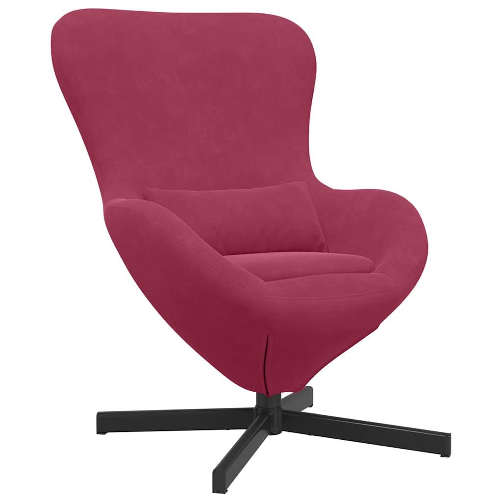 vidaXL Sessel Eiersessel Weinrot 63 x 73 x 90 cm Samt (1-St)