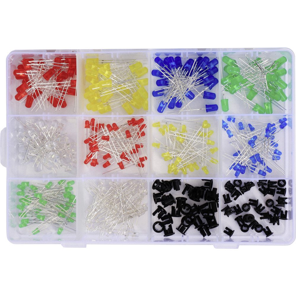 TRU COMPONENTS LED-Leuchtmittel TRU COMPONENTS T23O125 LED-Sortiment Rot, Grün, Gelb, Blau, Weiß 3 m