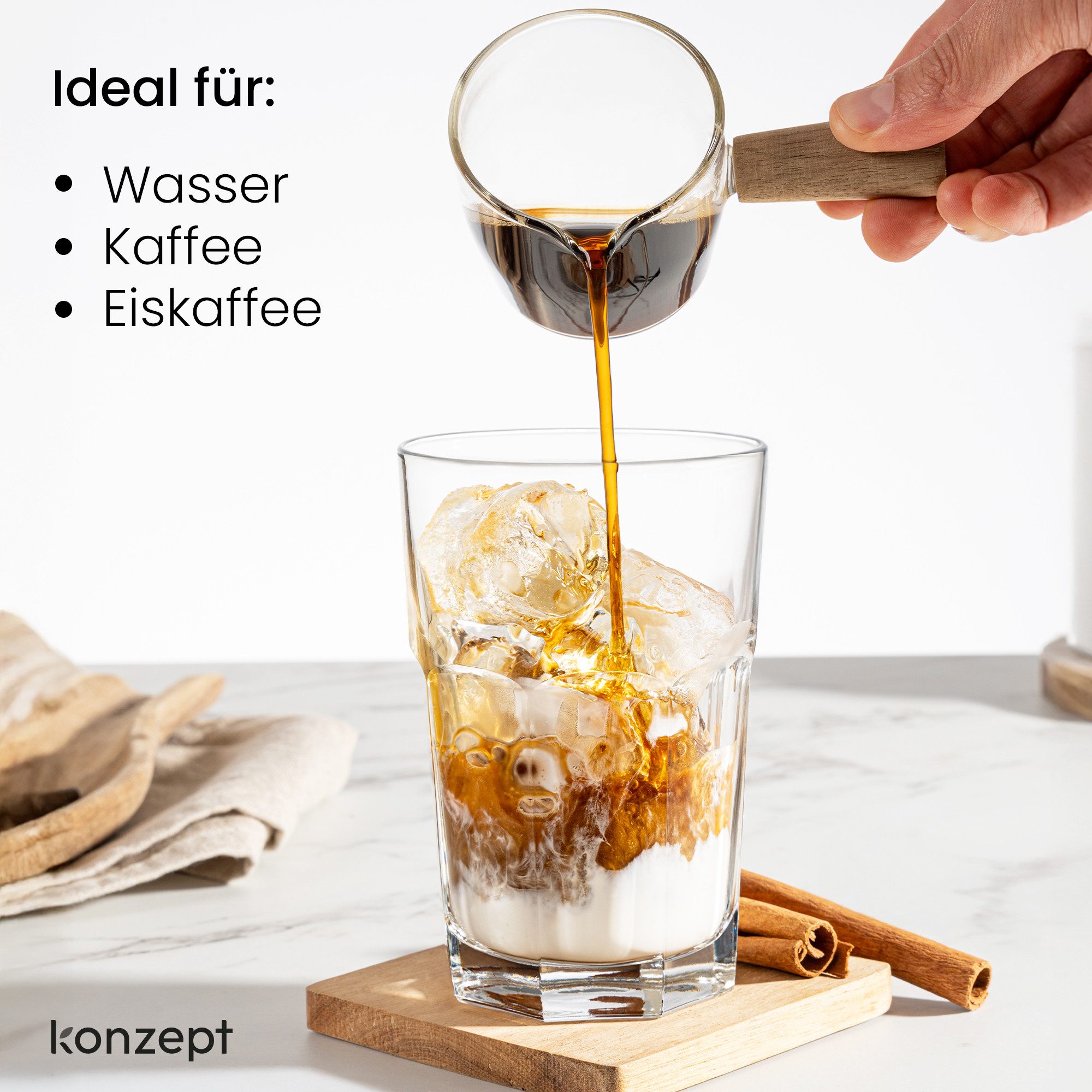 KONZEPT Gläser-Set Wassergläser Set 320ml Transparent - Trinkgläser, 6-tlg., Set Gläser für Wasser, Saft und Cocktails – Bild 2 von 5