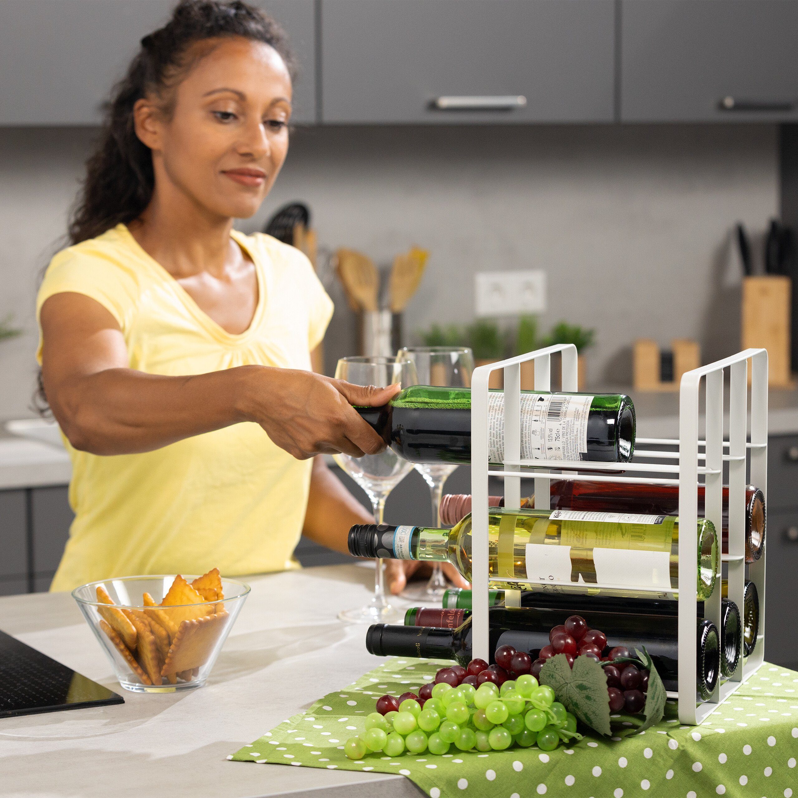 relaxdays Weinregal Metall für 9 Flasche günstig online kaufen