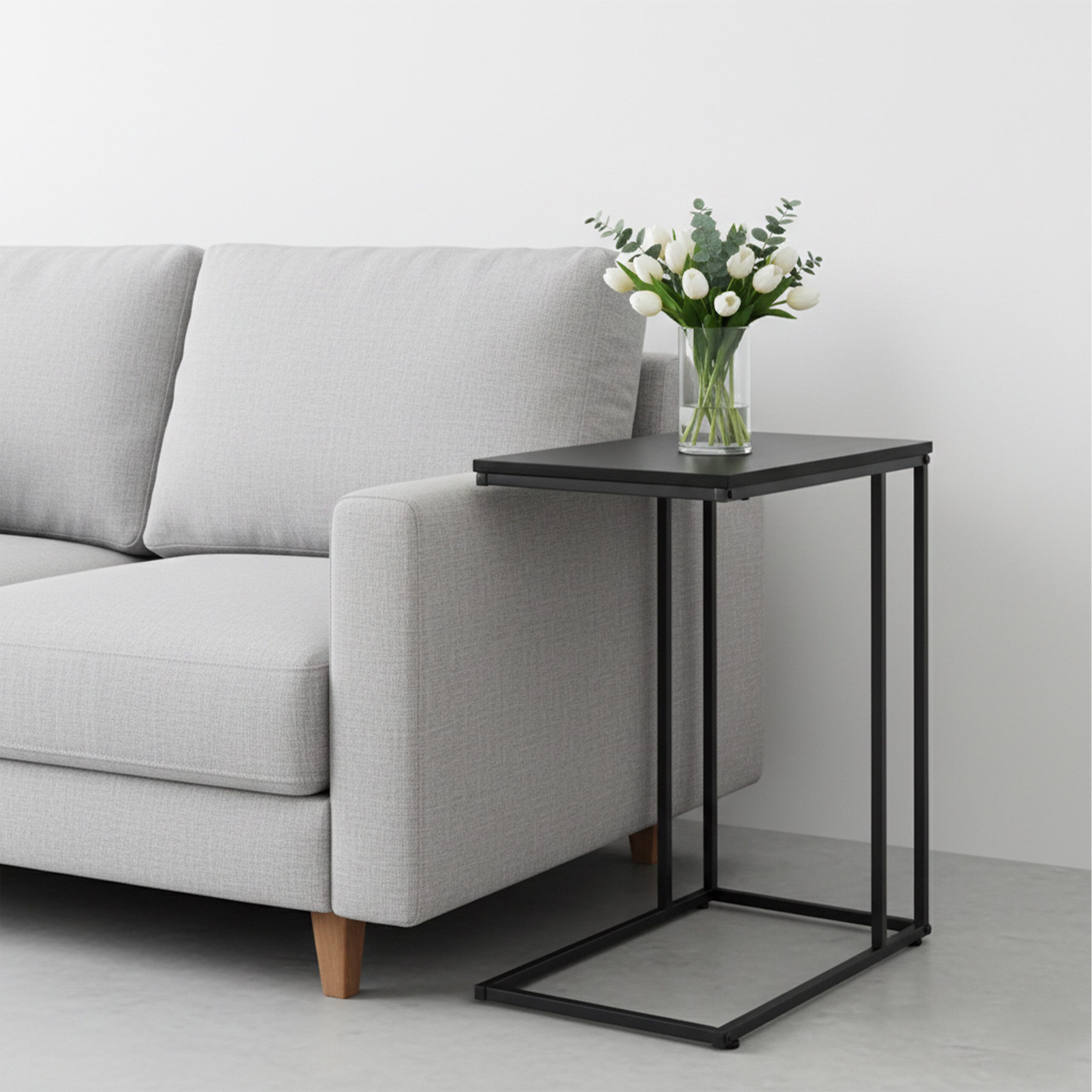 relaxdays Beistelltisch in C Form, schwarz günstig online kaufen