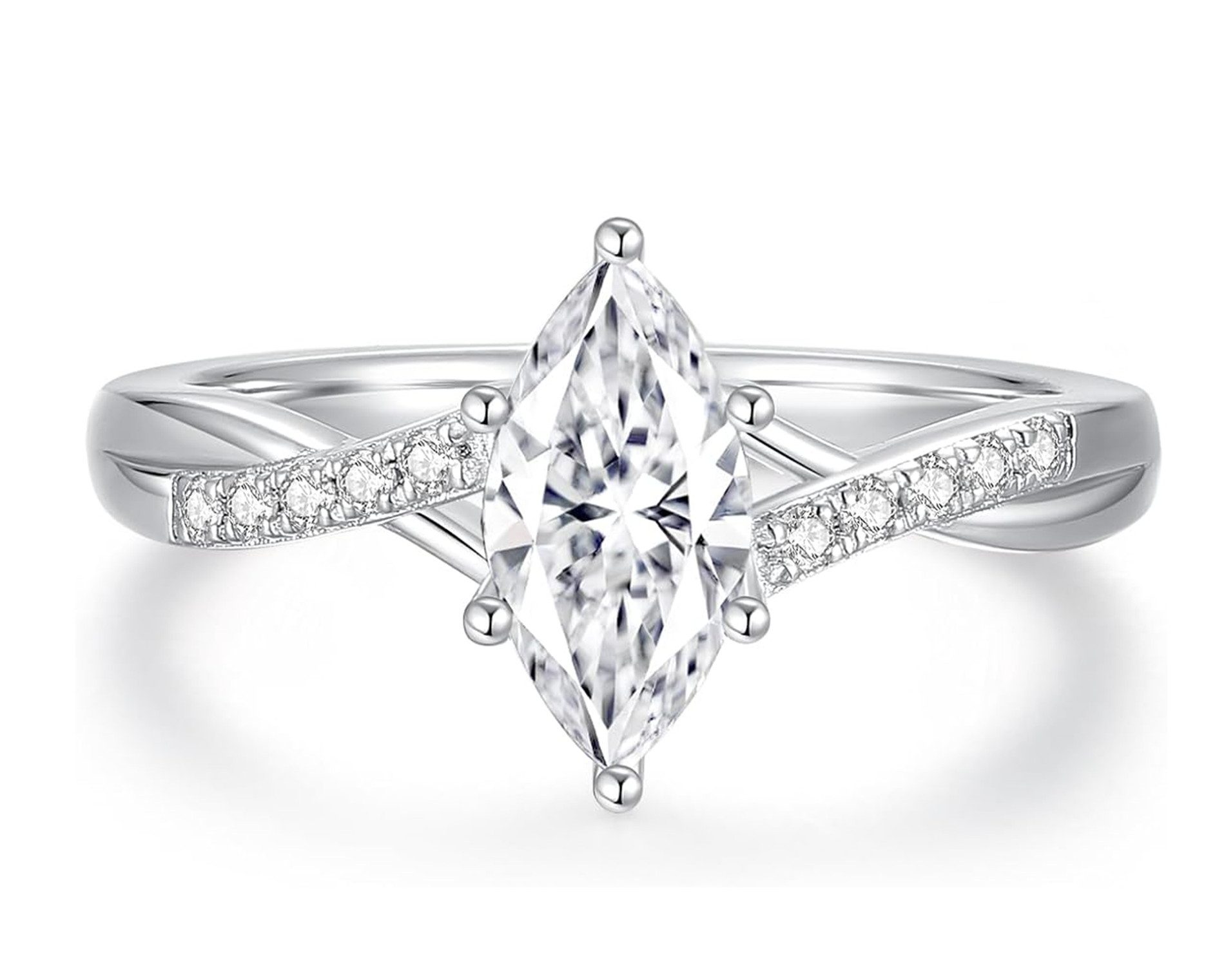 Diamantring Ring weiBgold damen, engagement ring,1ct,D,VS1,2EX,Damen-Diamantring
