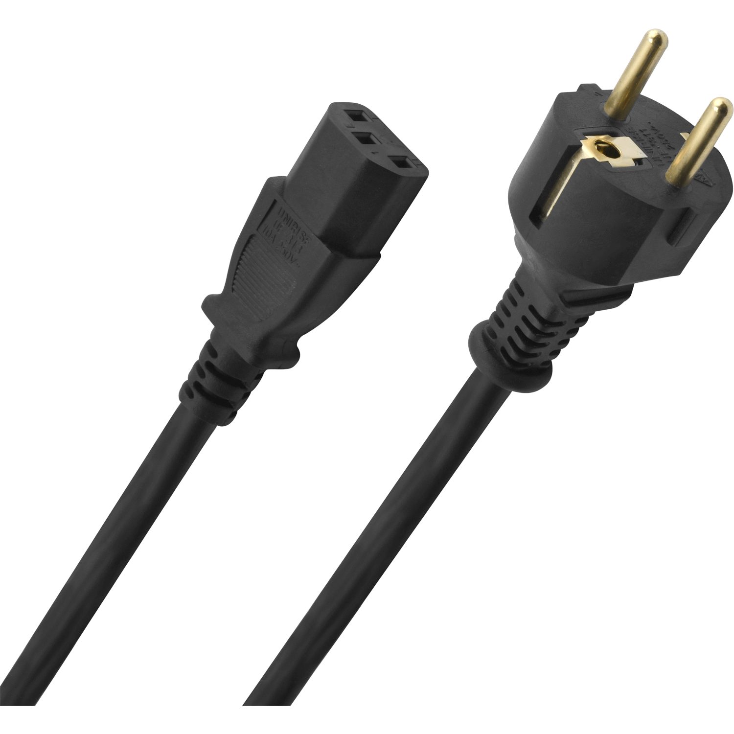 Powercord C13 Stromanschlusskabel Mit Schukostecker und C13-Kupplung Netzkabel
