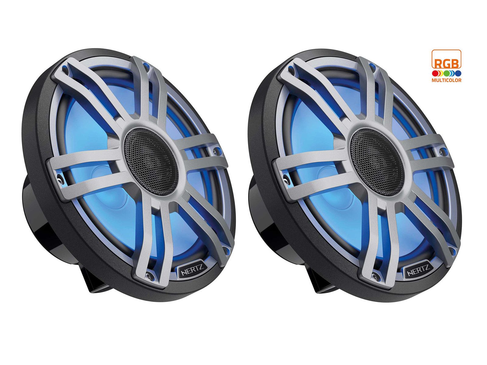 Hertz HMX 8 S-LD-G, 20 cm 8" Marine LED Koaxiallautsprecher Auto-Lautsprecher (100 W)