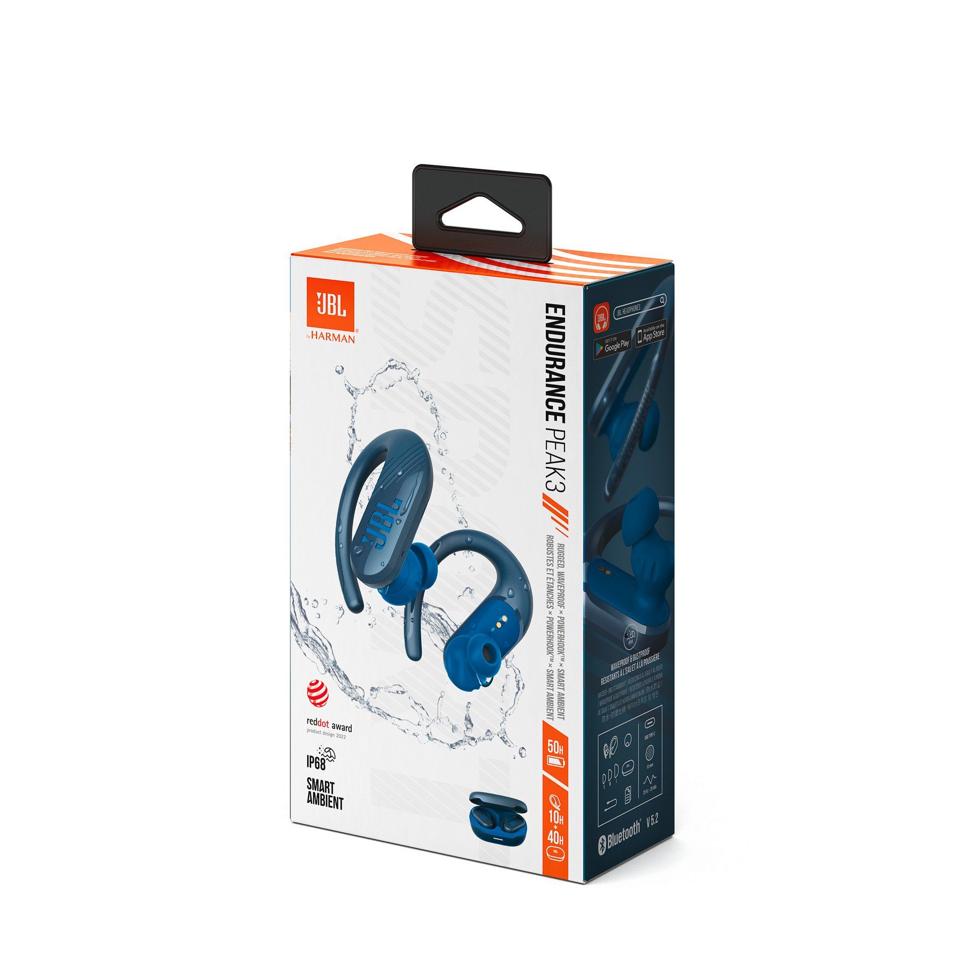 JBL Endurance PEAK wireless Sport - Blau 3 In-Ear-Kopfhörer Earbuds TW
