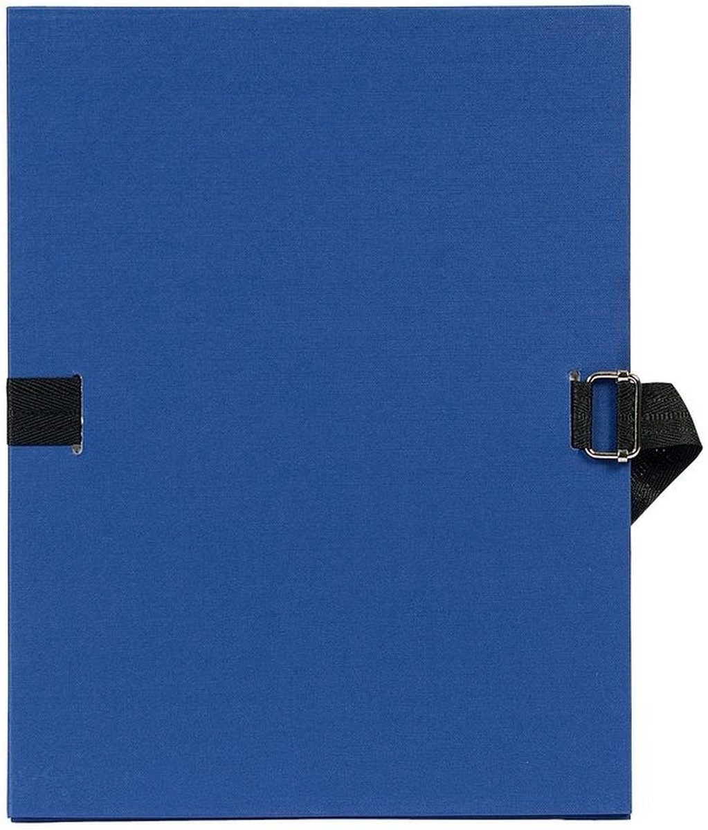 Fächermappe Dokumentenmappe A4 120mm mit dehnbarem Rücken dunkelblau