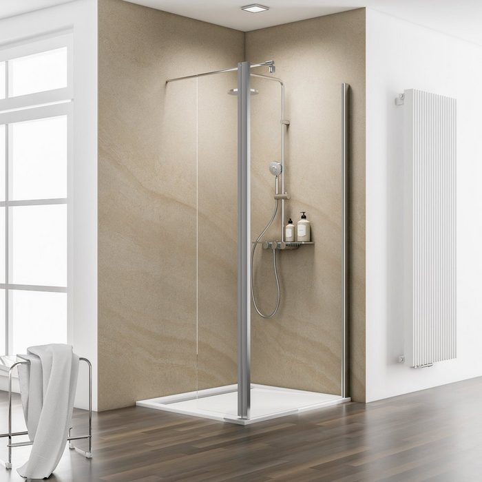 Schulte Walk-in-Dusche MasterClass Einscheibensicherheitsglas 90 x 200 cm (BxH) mit beweglichem Element