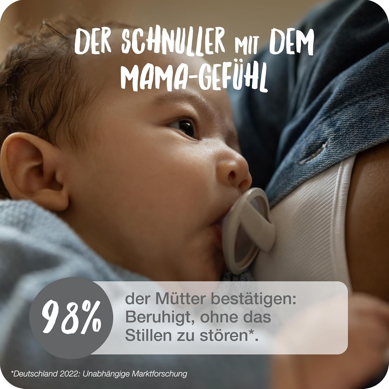 NUK Schnuller NUK MommyFeel Schnuller Silikon Grau Gr.1 – natürlich & weich