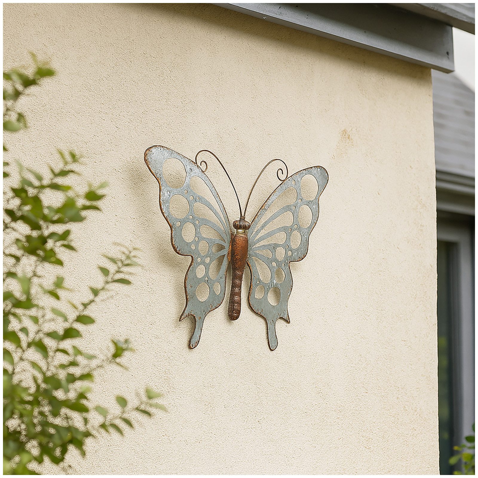 HTI-Living Wanddekoobjekt Metall Wanddekoration Schmetterling 44x35 cm (Stück, 1 St., 1 Schmetterling), Gartenfigur Falter