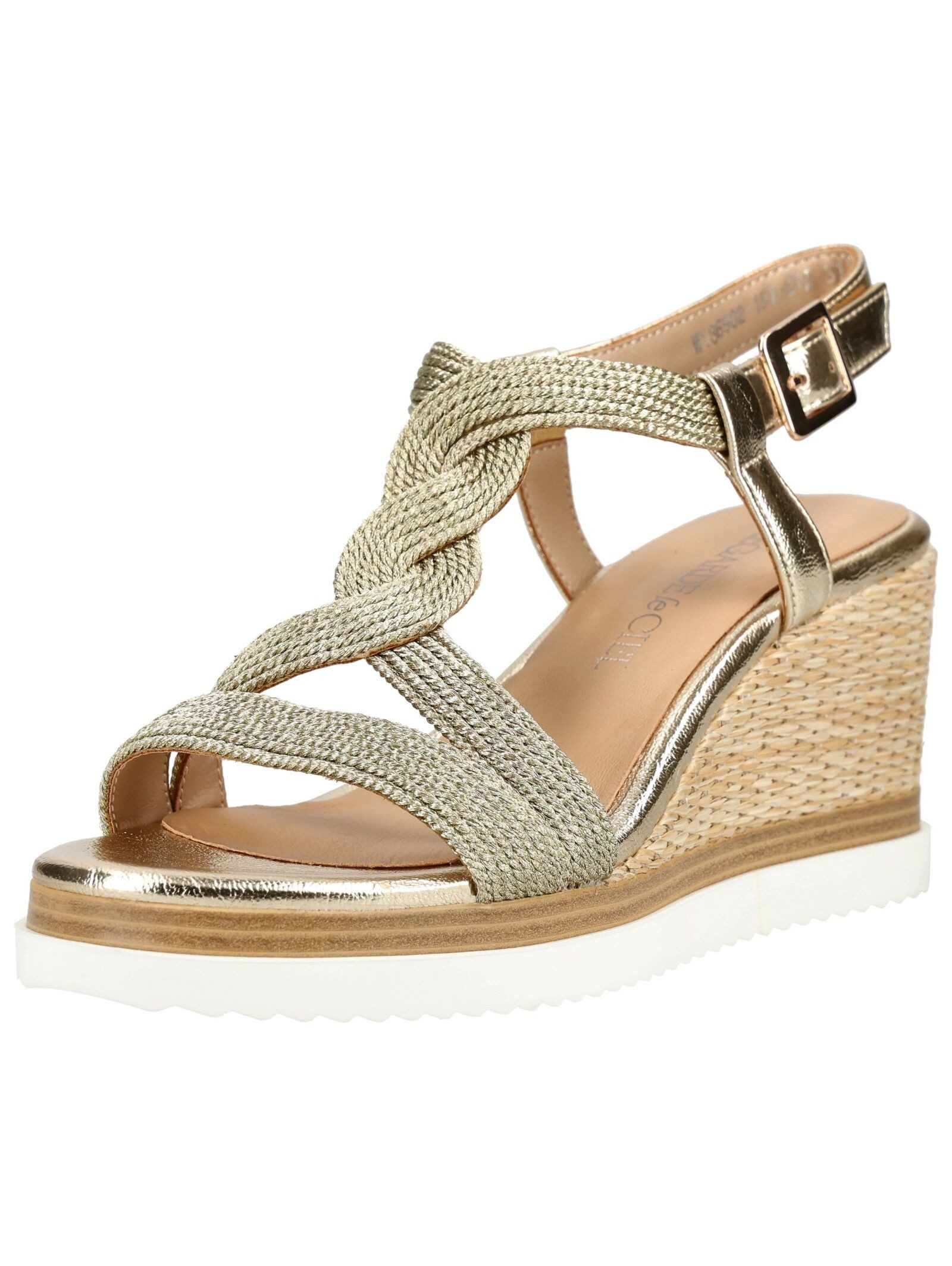 Regarde Le Ciel Regarde Le Ciel Sandalen Leder/Textil Keilsandalette