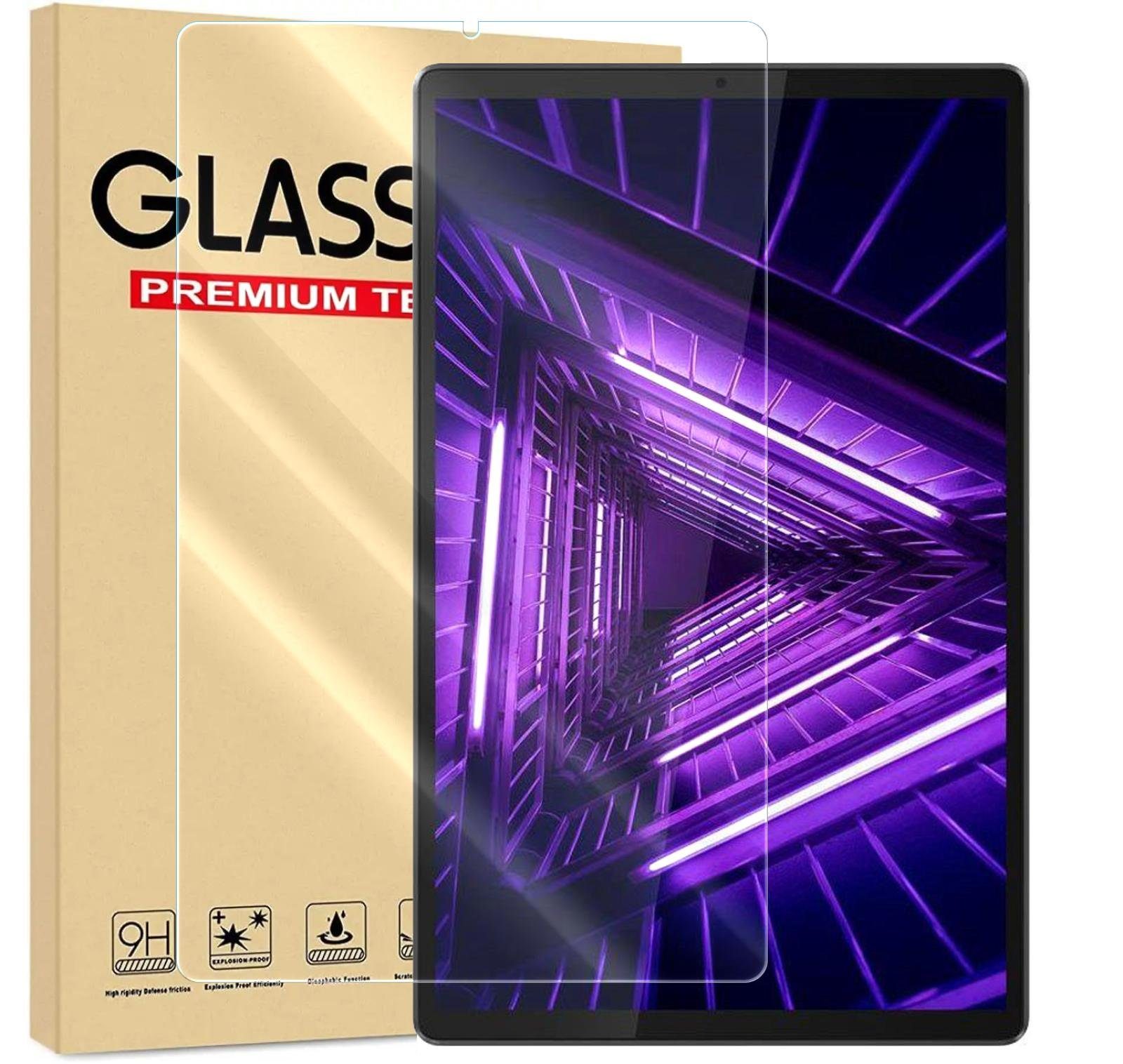 Numerva Schutzfolie Panzer Folie Echt Glas für Lenovo Tab M10 FHD Plus, (Schutzfolie, 1x Schutzfolie 2x Reinigungstücher), Tablet Display Schutzglas Folie Echt Glas Folie 9H