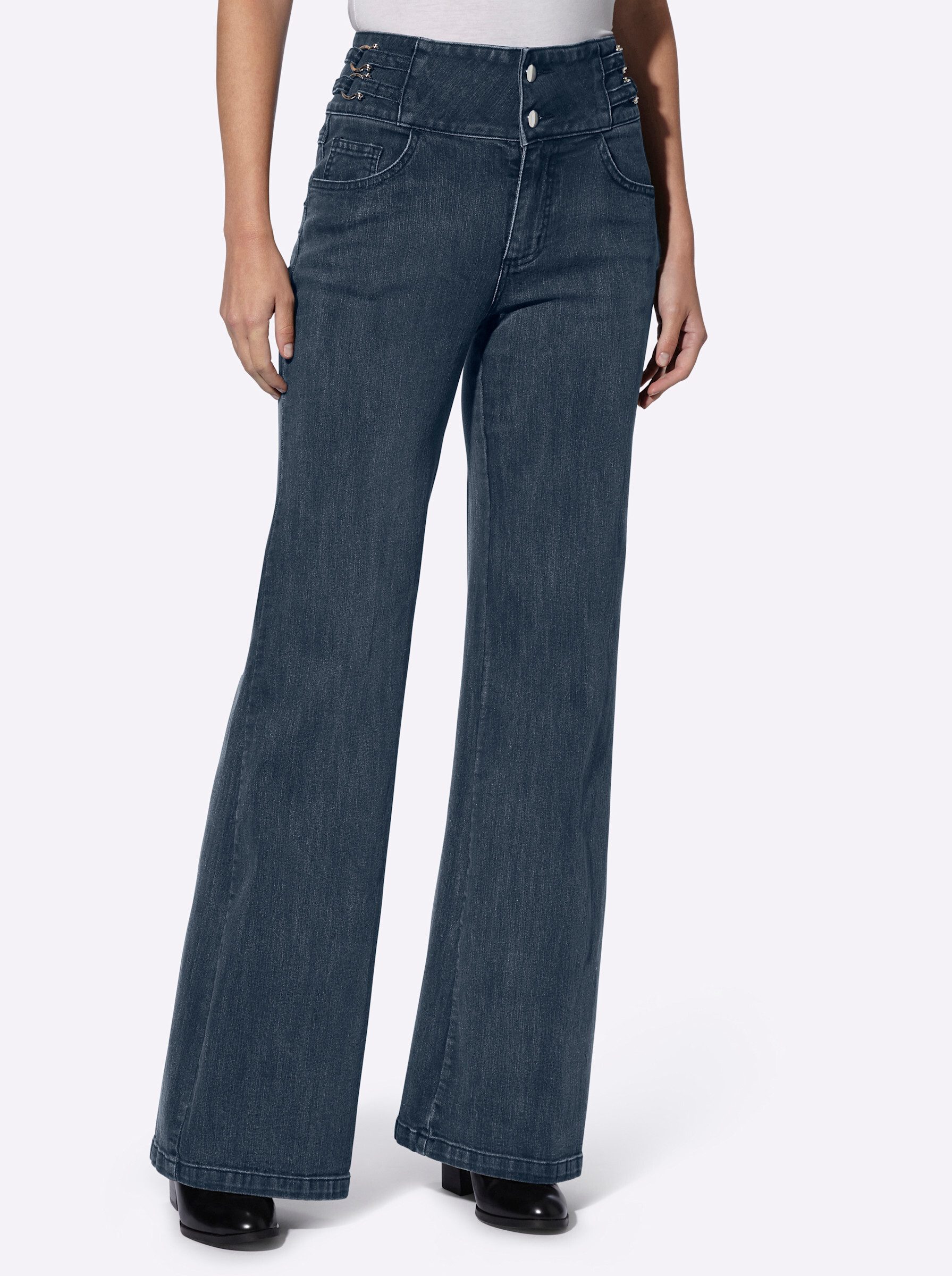 heine Bequeme Jeans Bootcut-Jeans erhöht