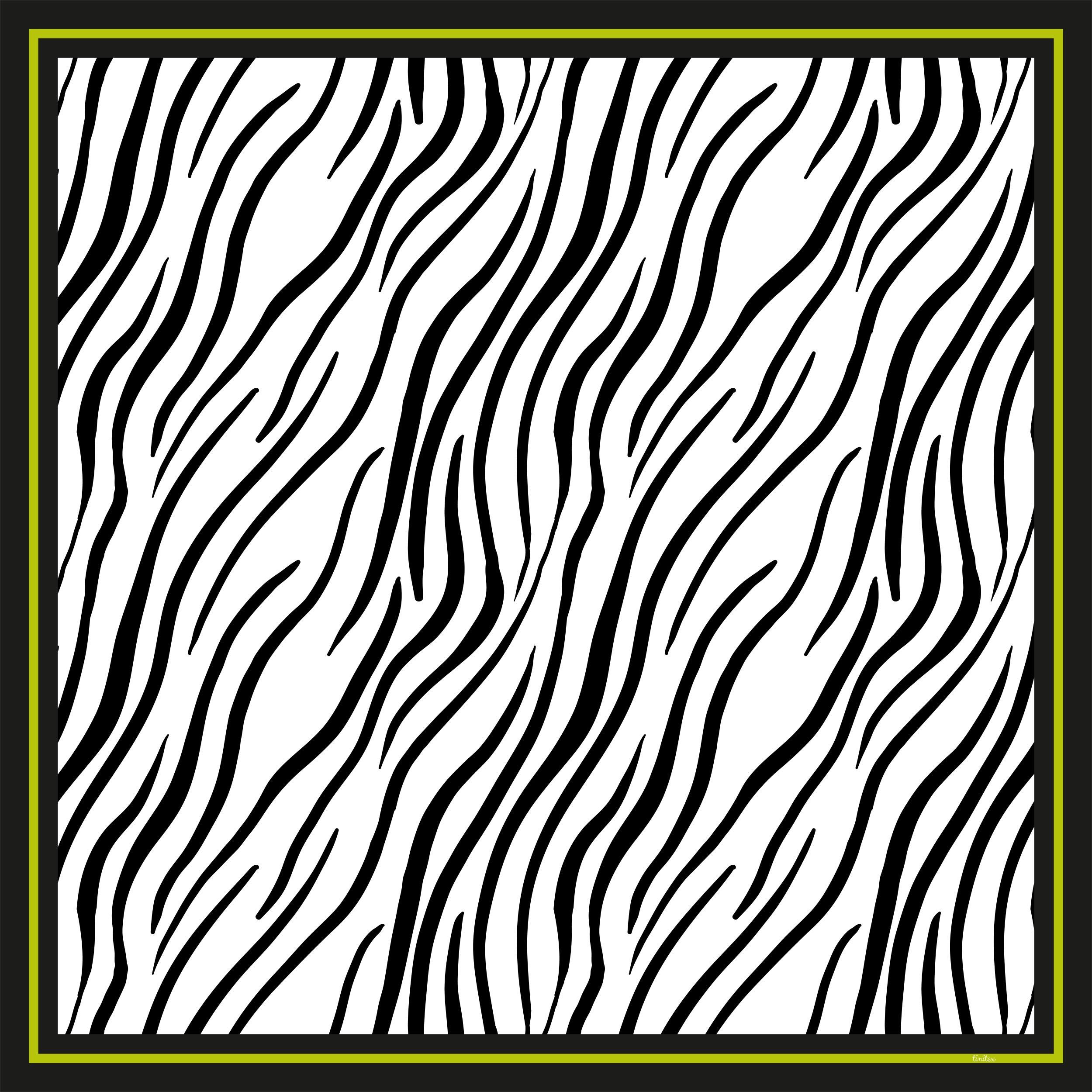 TINITEX Seidentuch Seidentuch Halstuch Zebra grün Chiffon