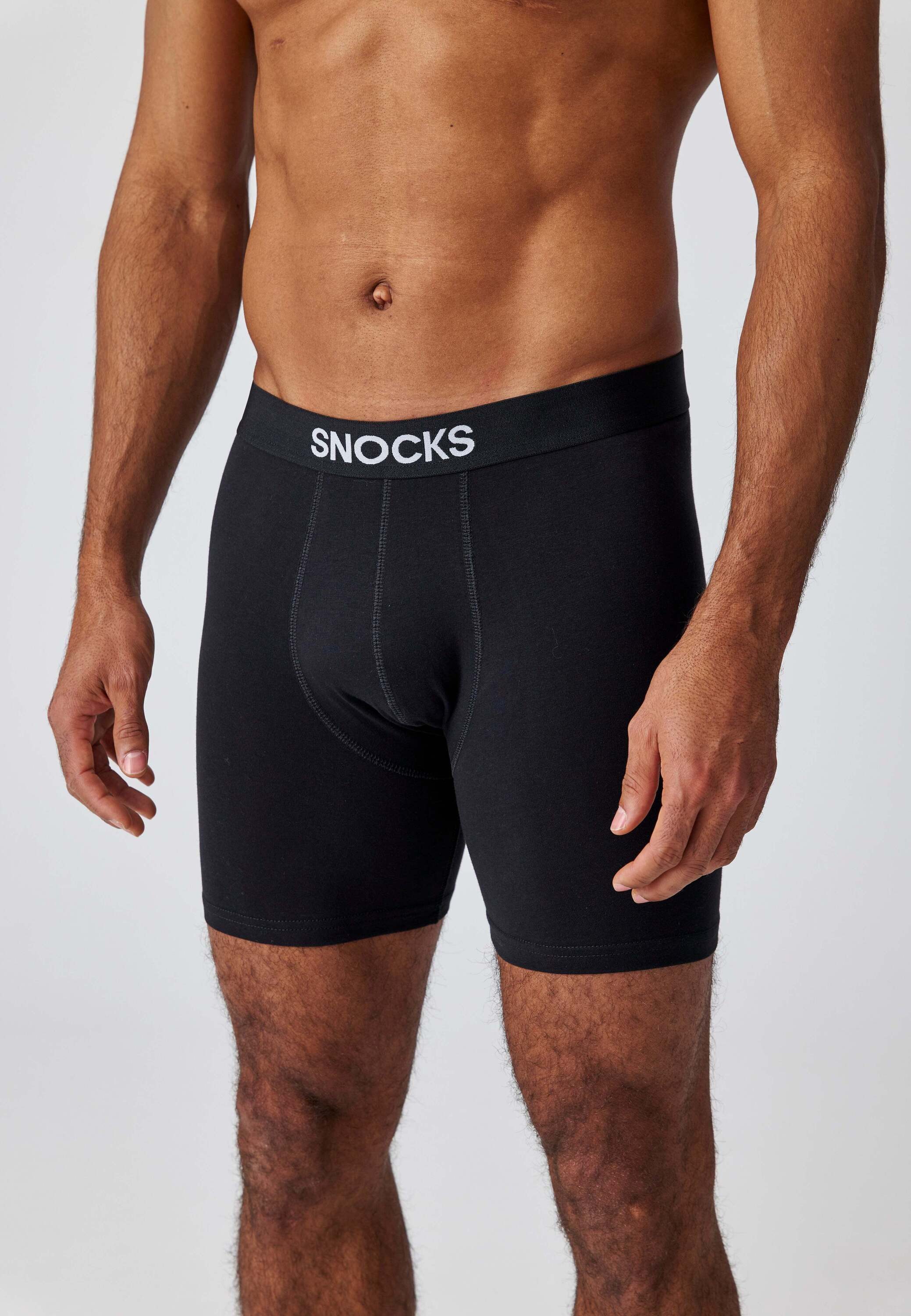 SNOCKS Boxershorts Enge Unterhosen mit längerem Bein Herren Männer (6-St) aus Bio-Baumwolle, ohne kratzenden Zettel, bequem durch längeres Bein