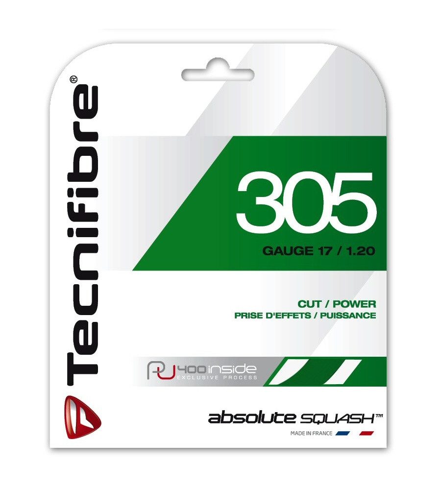 Tecnifibre Squashsaite 305 fluogrün 9,5m Set, Saitendicke: 1.20