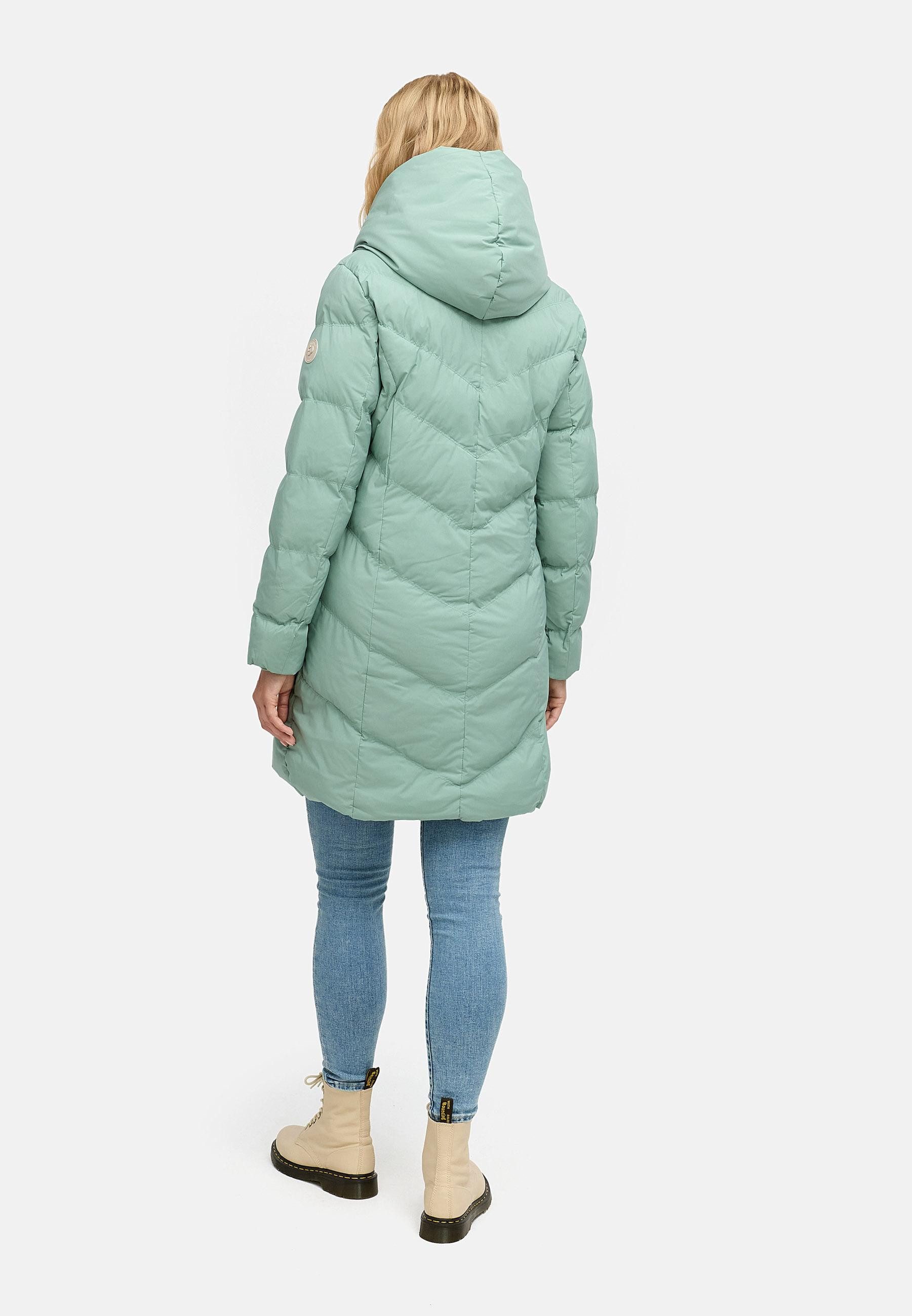 Ragwear Steppmantel Natalka Soft YOUMODO Warmer Wintermantel mit hohem Kragen und Kapuze