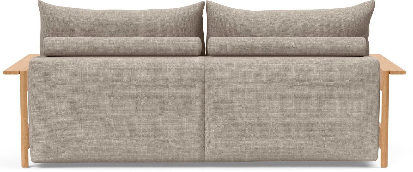 INNOVATION LIVING ™ Schlafsofa MALLOY 3-Sitzer mit Funktion, bequem & hochwertige Verarbeitung, Hohe Rückenlehne, stabile Armlehnen aus Eichenholz, B:230 – Bild 4 von 5