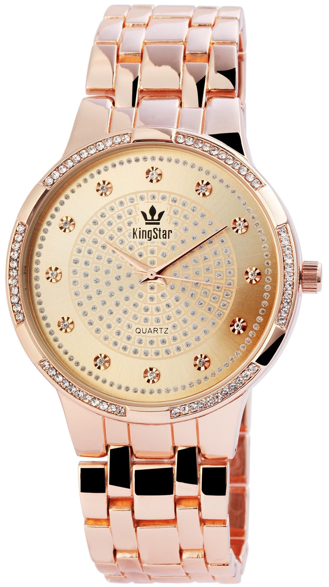 KingStar Quarzuhr KS0002 King Star Herrenuhr mit Metallarmband, Herrenuhr Metall