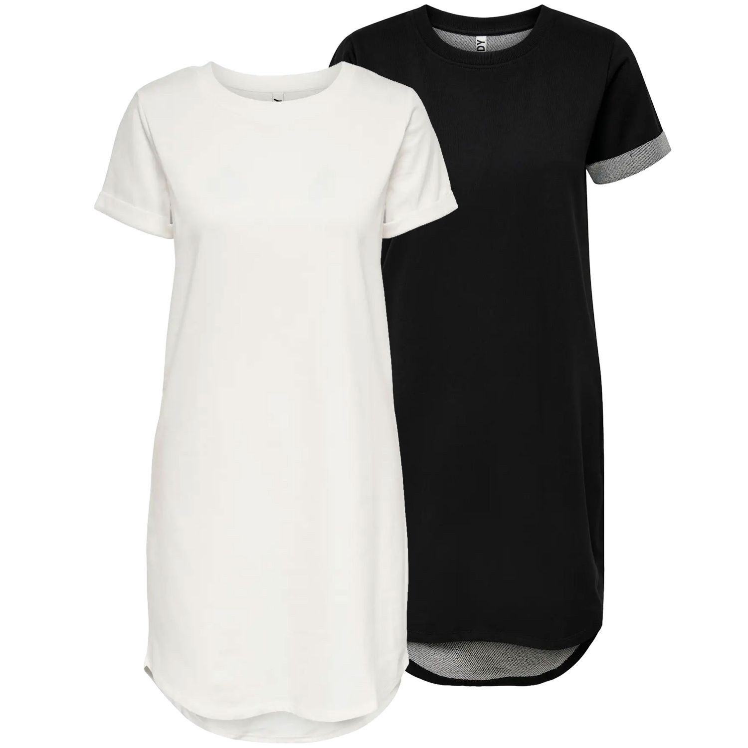 JDY Jerseykleid (Set) T-Shirt_Kleid für einen eleganten oder lässigen Look im 2er Sparpack