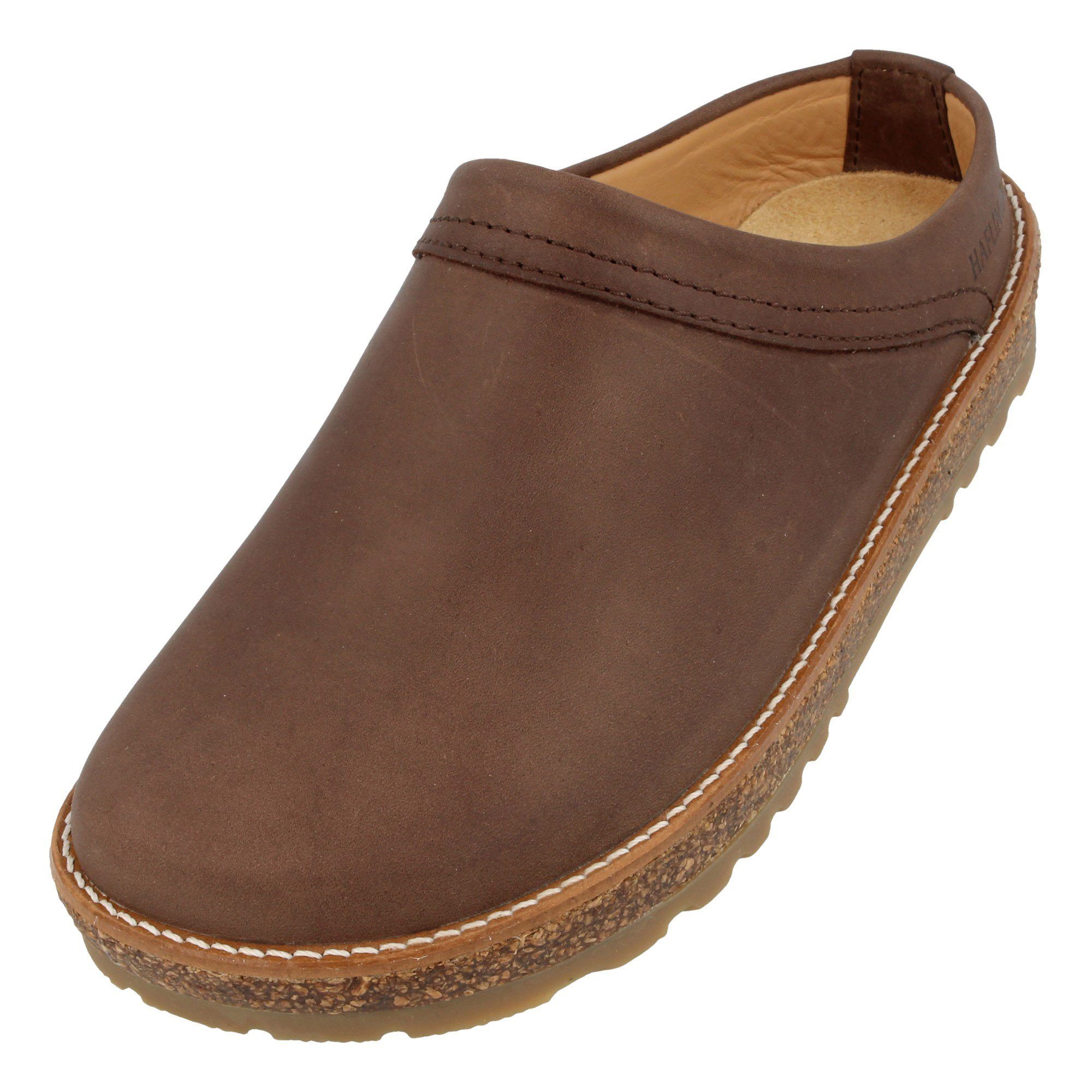 Travel Classic Eleganter Clog aus Leder mit Korkfußbett und Gummisohle Hausschuh